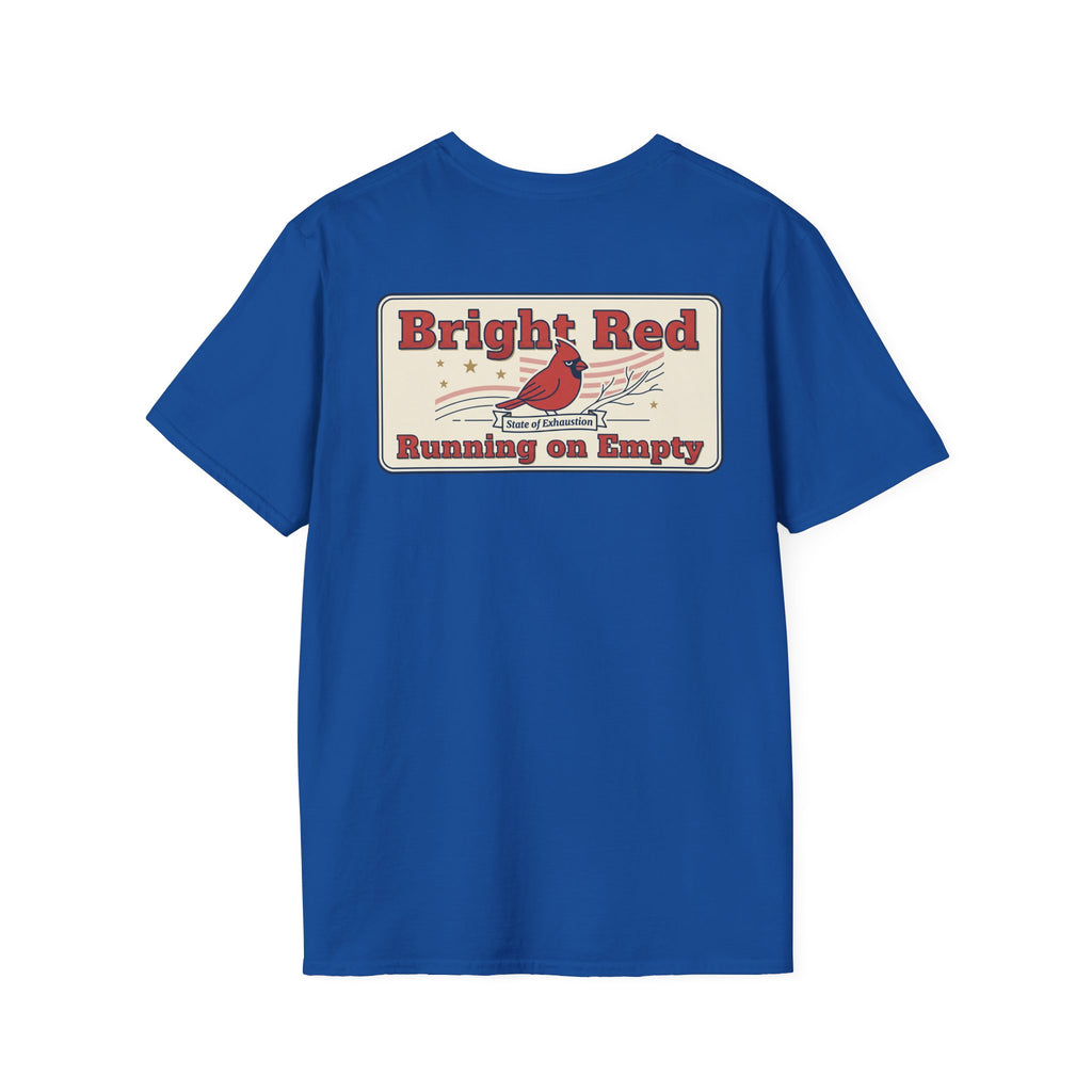 Retired Veteran Graphic T-Shirt with Cardinal Bird Back Print and Military Chest Emblem Unisex Tee