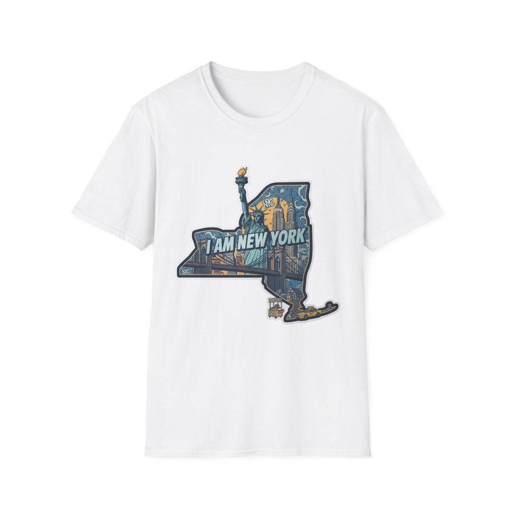 White T-shirt with NYC skyline and “I Am New York” graphic print on chest