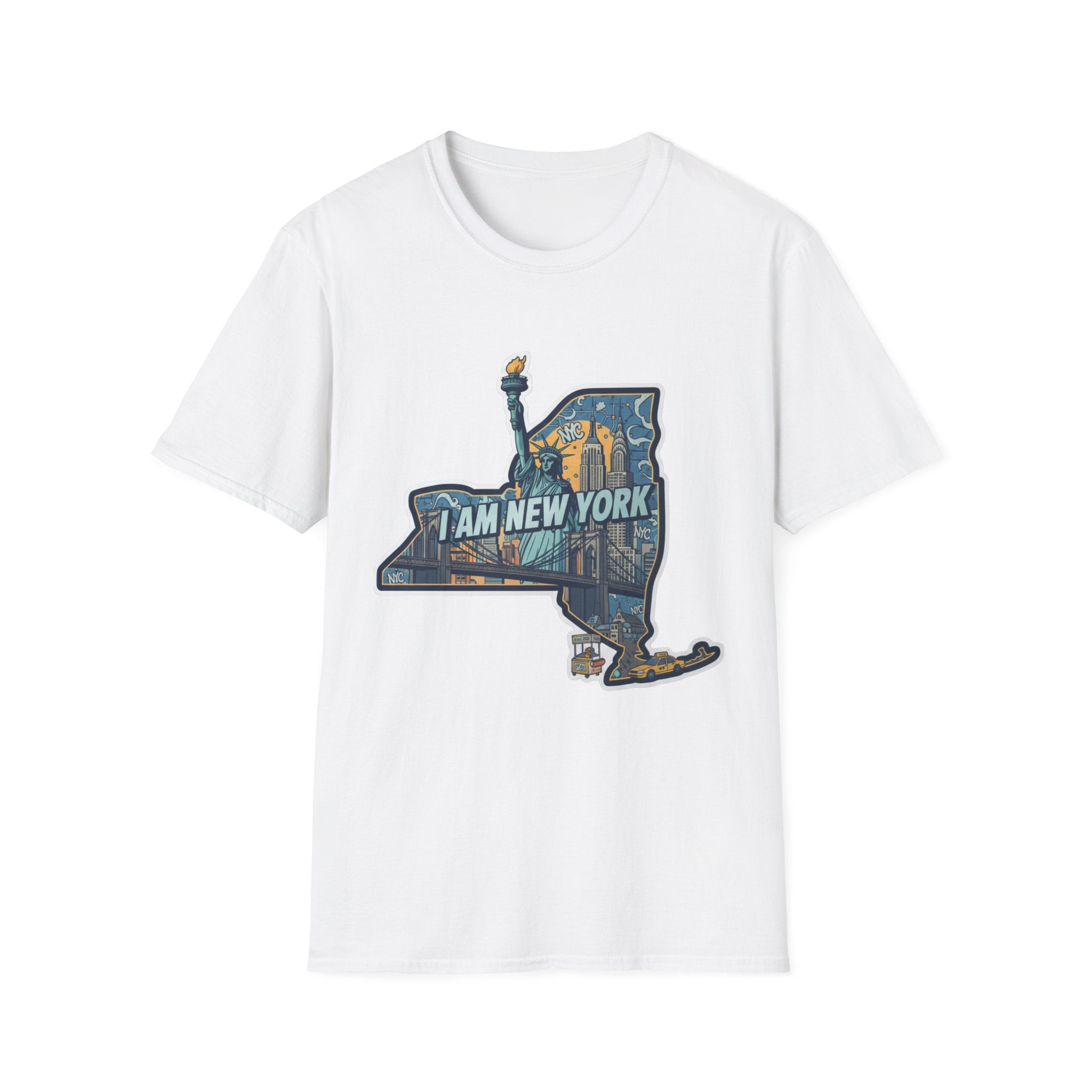 White T-shirt with NYC skyline and “I Am New York” graphic print on chest