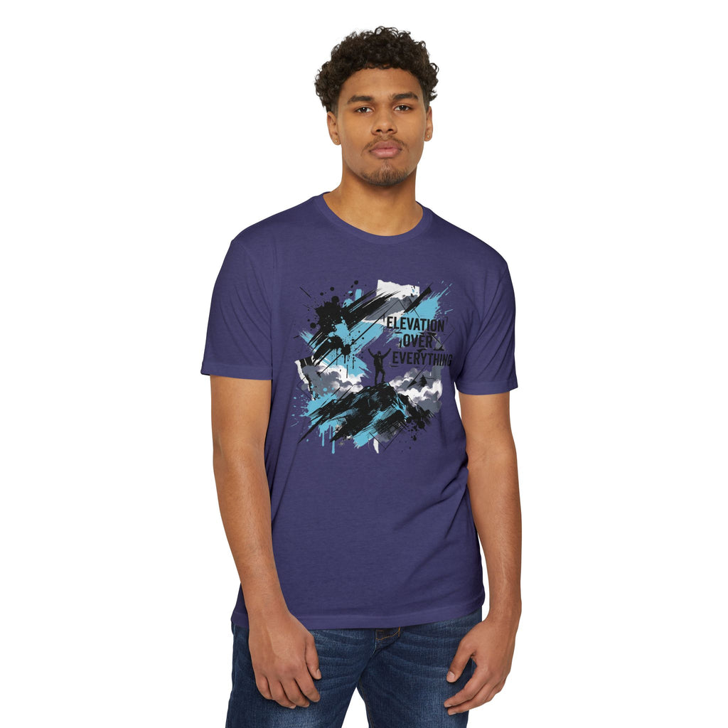 Mountain T-Shirt Elevation Over Everything Silhouette Graphic Tee Hiking Gift Outdoor Adventure Unisex