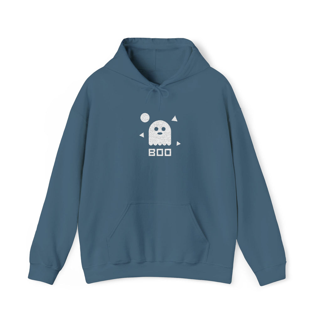 Pixel Ghost Hoodie | Cute Retro 8-Bit Boo Ghost Sweatshirt, Unisex Gamer Halloween Gift Pullover