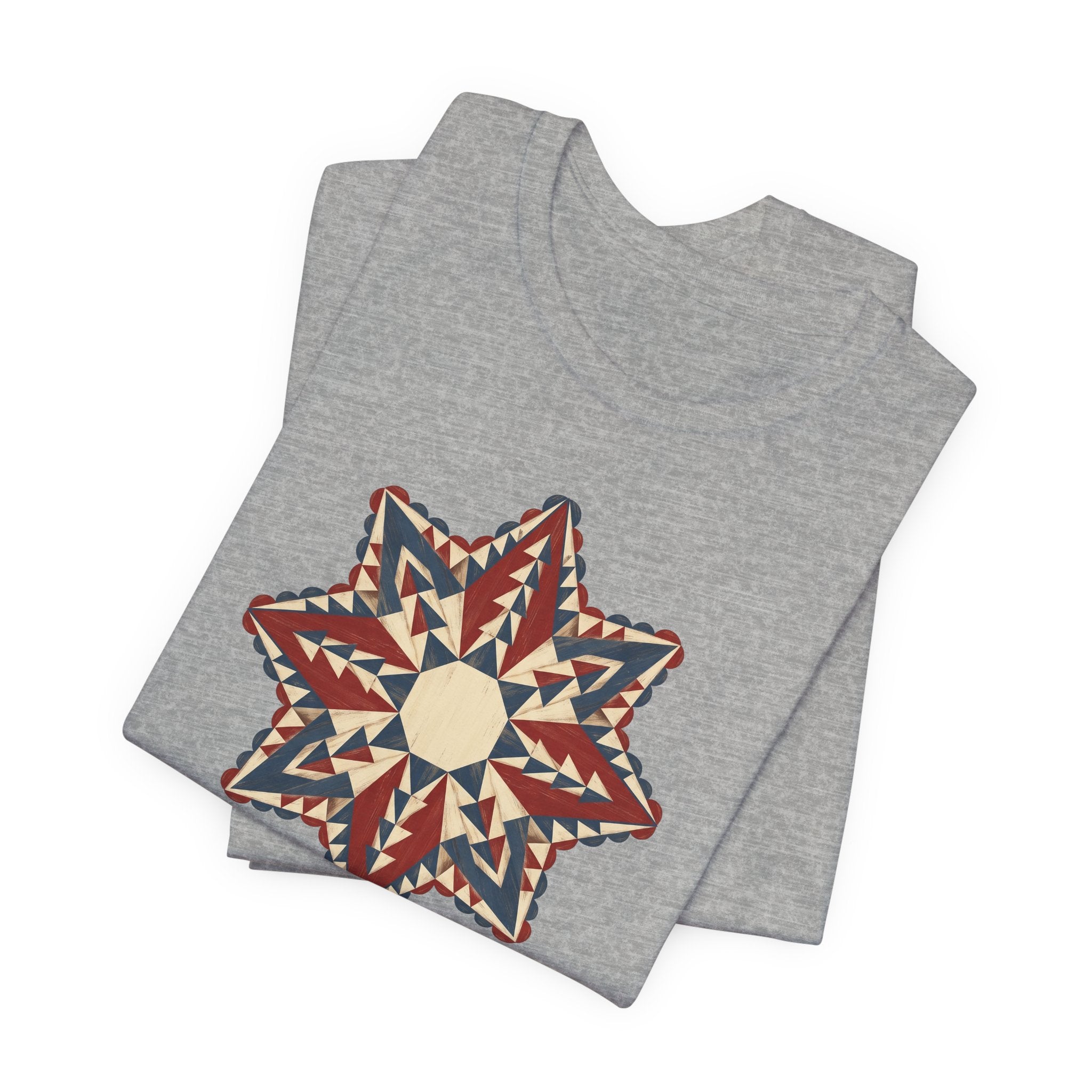 Southwestern Star Mandala Graphic Tee | Geometric Aztec Compass Boho Folk Art T-Shirt