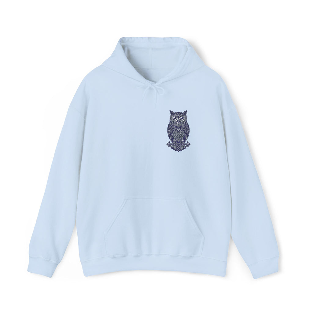 Floral Owl Hoodie | Botanical Bird Small Chest Print, Unisex Nature Sweatshirt, Owl Lover Gift Pullover