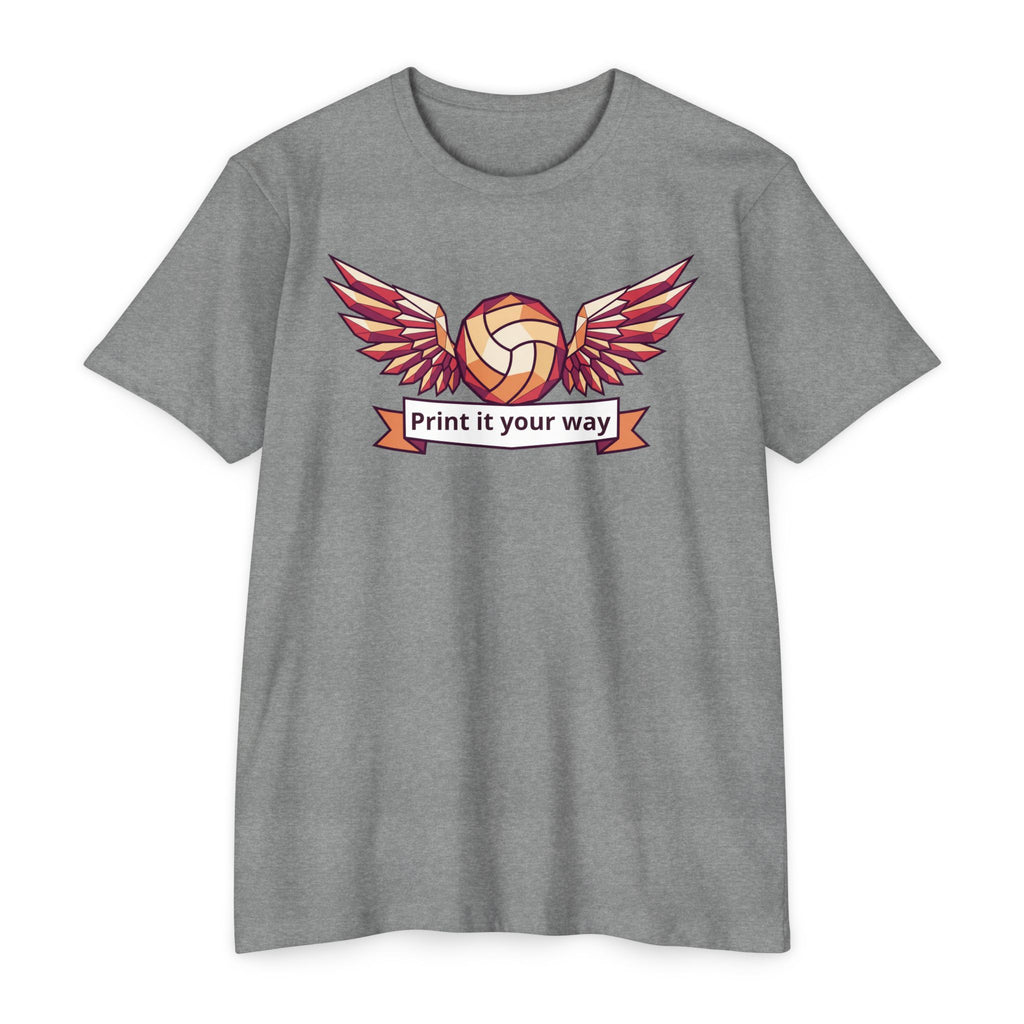 Custom Volleyball T-Shirt Personalized Winged Volleyball Banner Tee Add Your Name or Team Gift Unisex