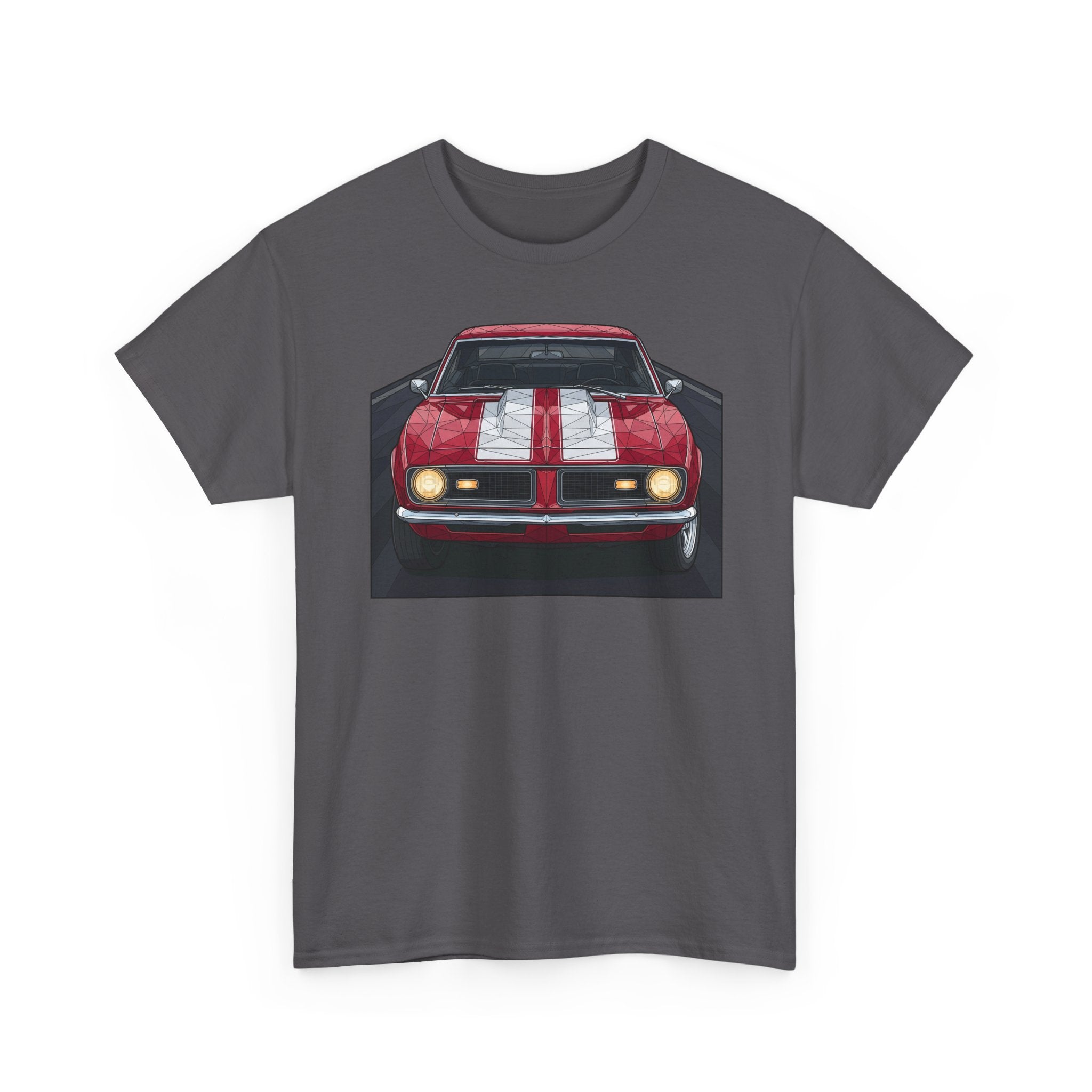 70s Red Muscle Car Tee | Front and Back Vintage Car Illustration