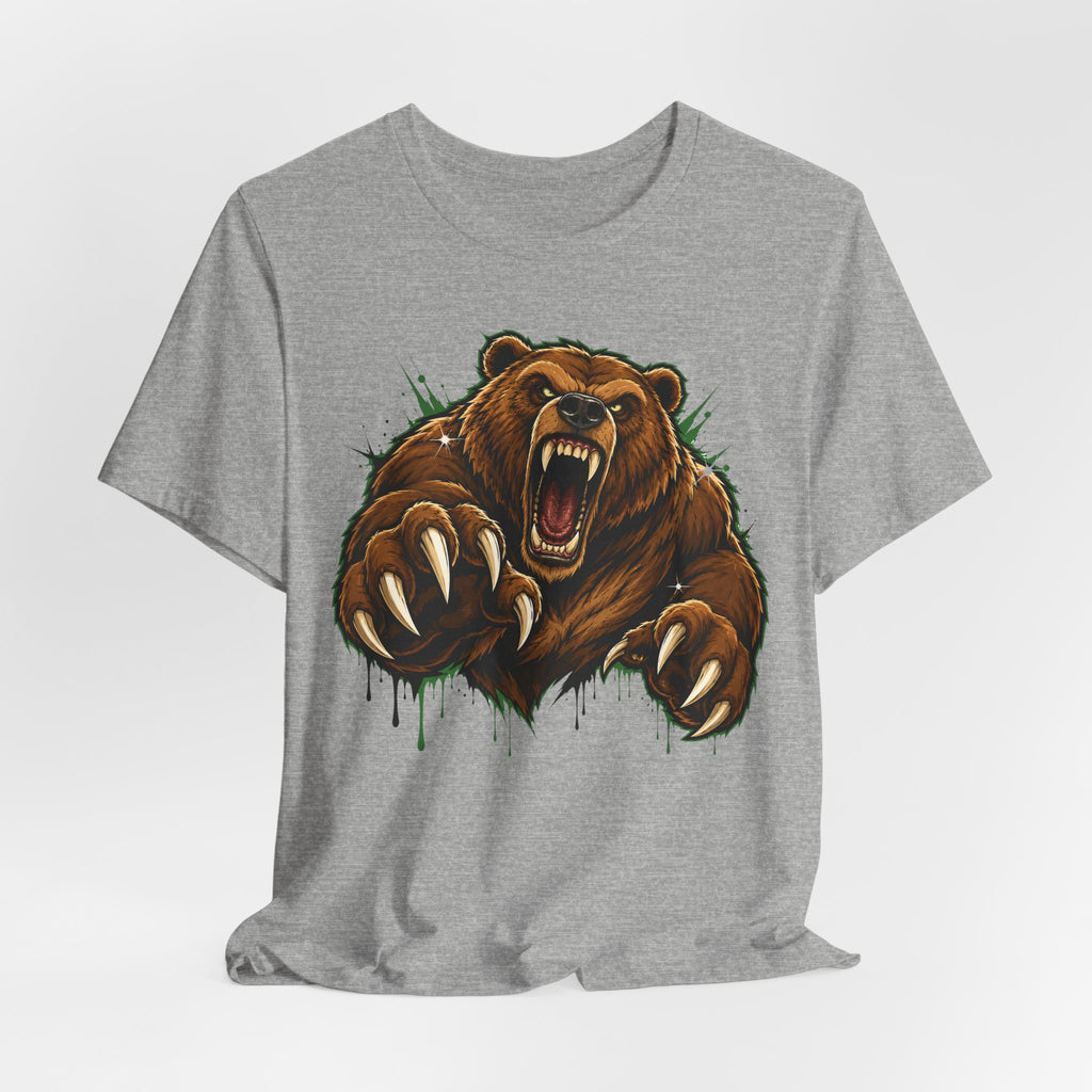 Roaring Grizzly Bear Tee | Fierce Claw Illustration, Wild Animal Graphic Shirt, Unisex Gift