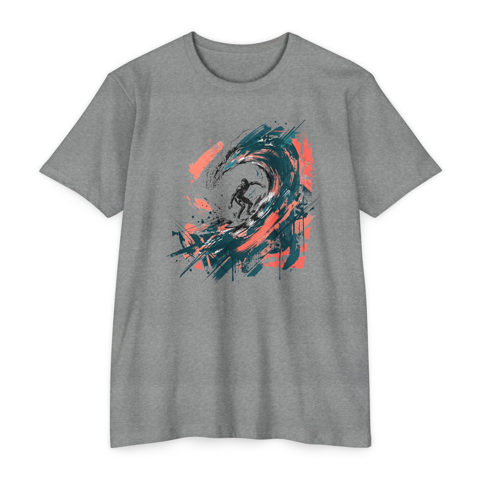 Surfer T-Shirt Wave Paintbrush Art Abstract Ocean Surf Graphic Tee Surfer Gift Beach Lover Unisex