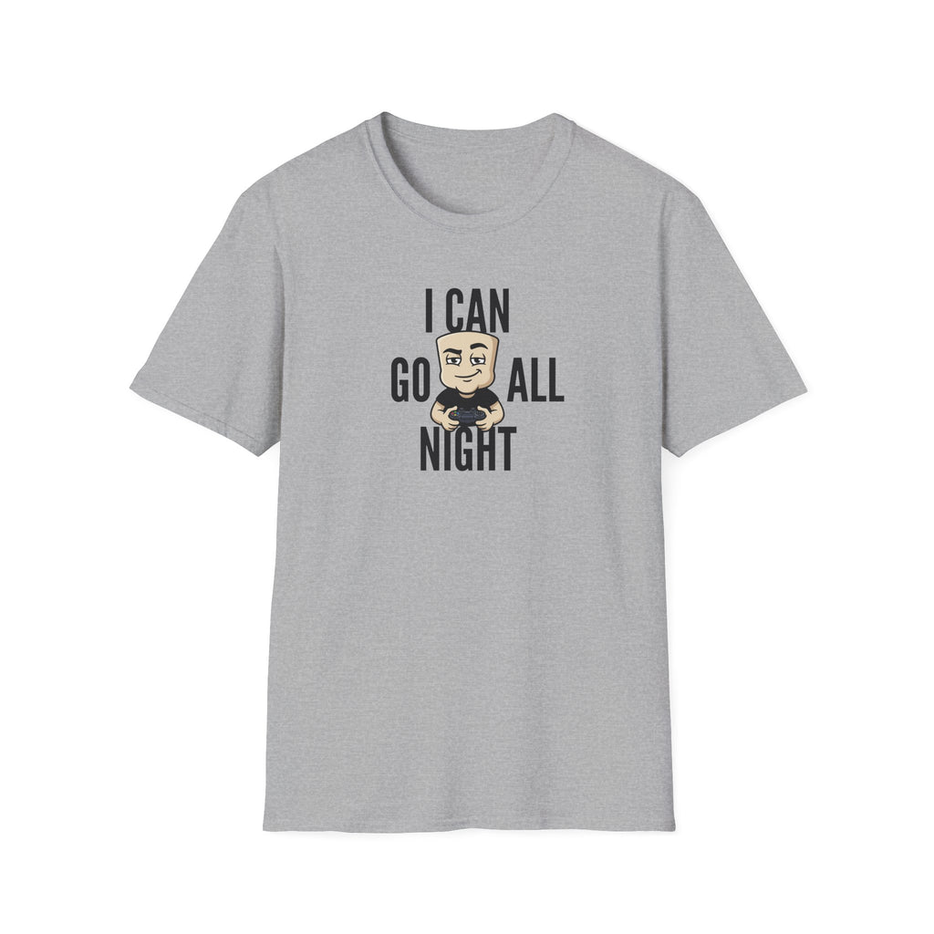 I Can Go All Night T-Shirt | Funny Gamer Tee | Video Game Controller Innuendo Humor Gift