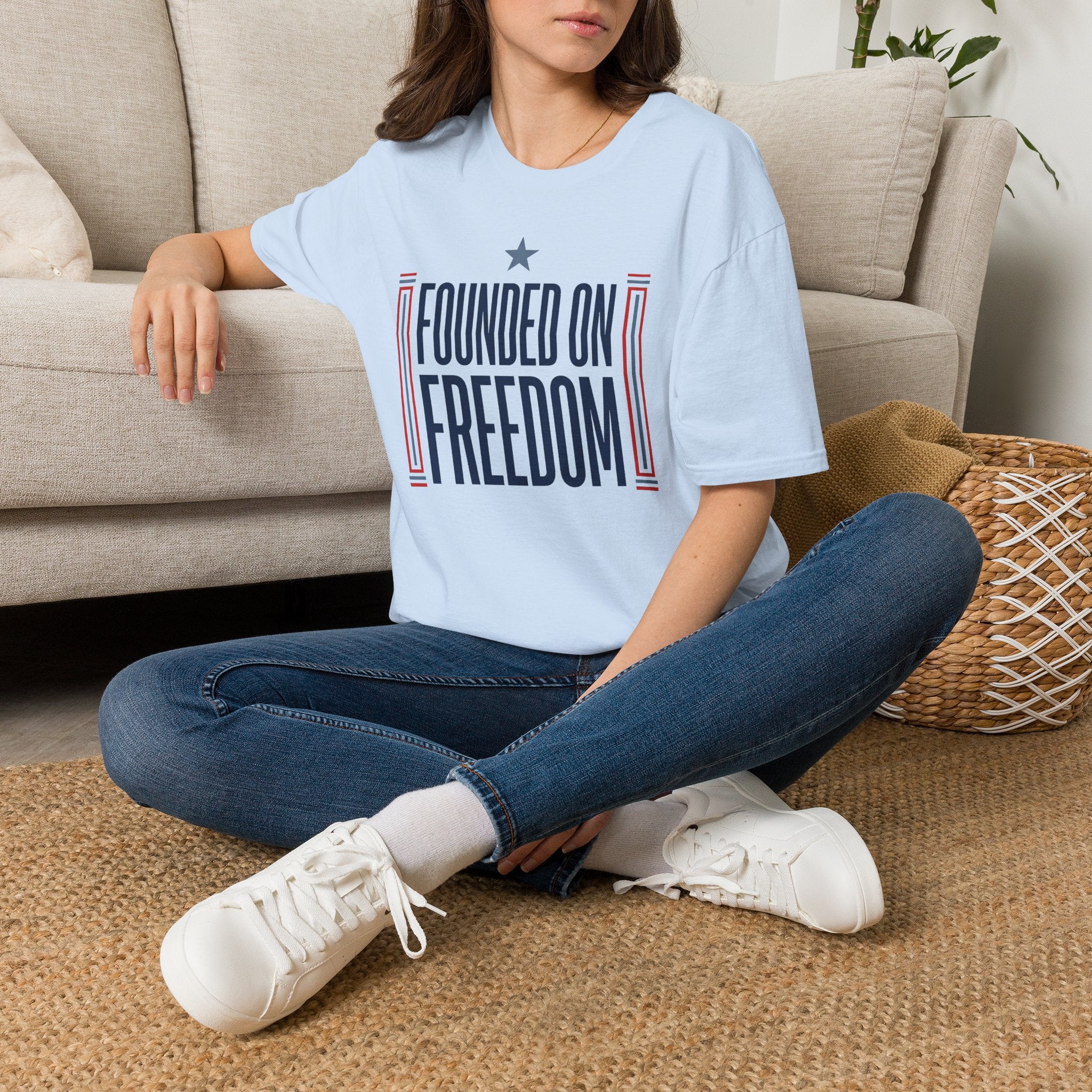 Founded on Freedom T-Shirt | Patriotic USA Shirt, 4th of July Gift, America Pride Tee, Unisex Patriotic Flag Graphic Tee