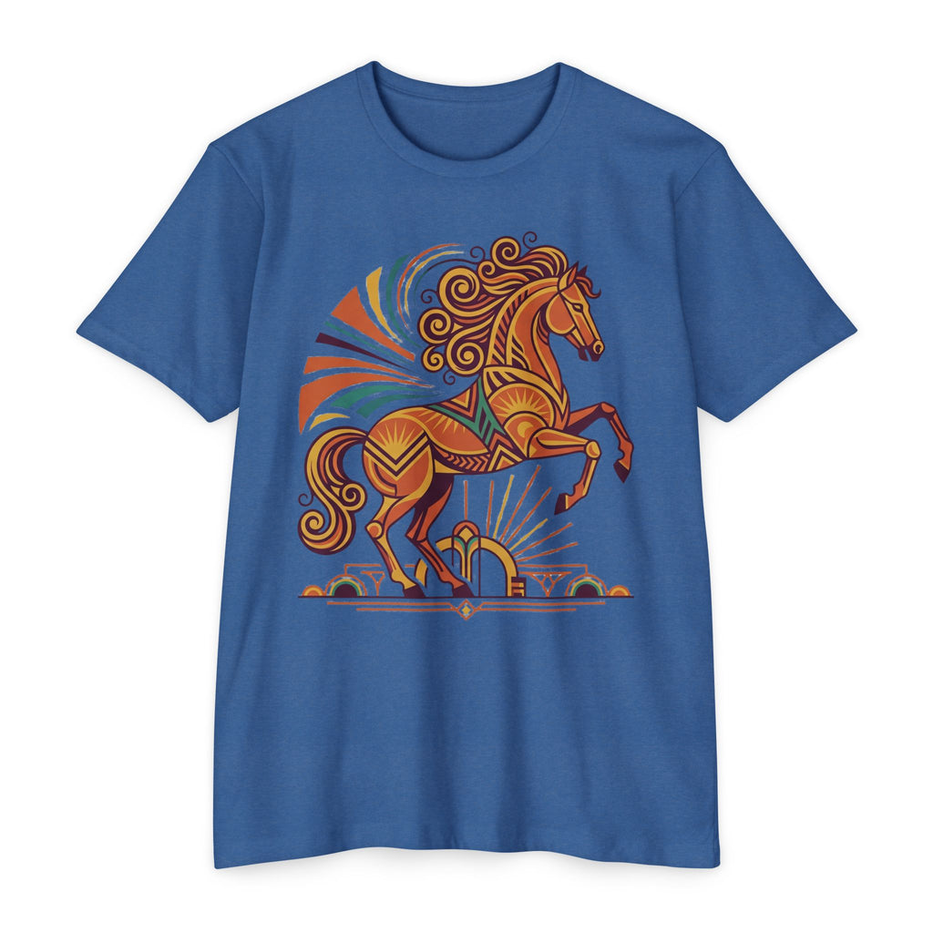 Horse T-Shirt Boho Prancing Horse Sunburst Illustration Graphic Tee Nature Lover Gift Unisex