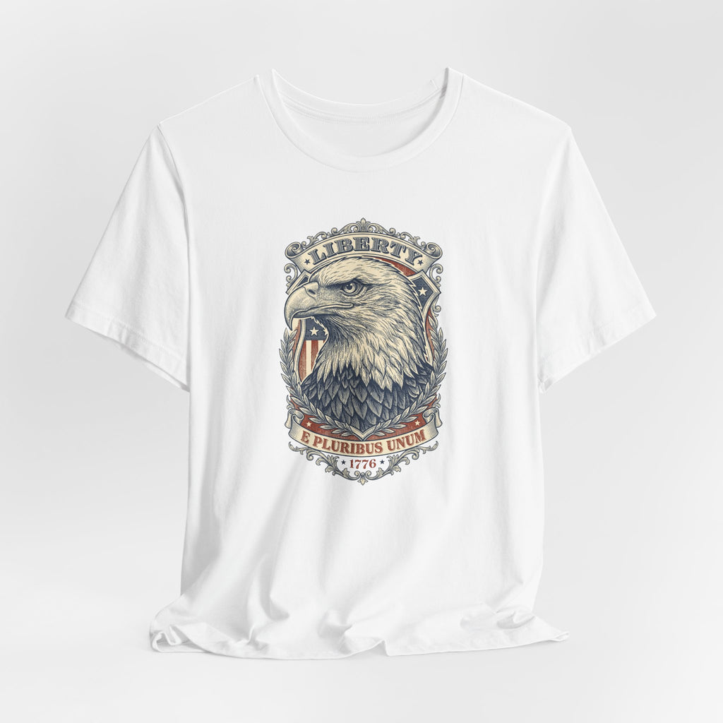 Liberty Bald Eagle tee | Eagle Head Graphic Shirt, E Pluribus Unum design