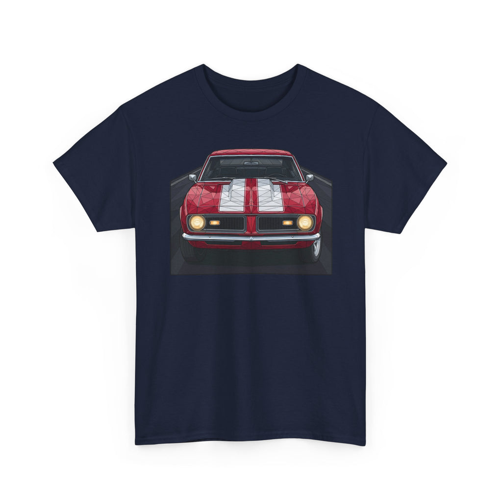 70s Red Muscle Car Tee | Front and Back Vintage Car Illustration