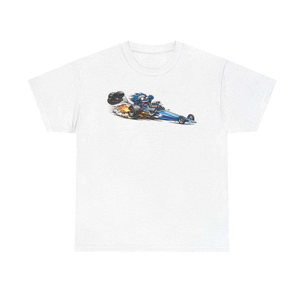 Flaming Dragster Graphic Tee | Retro Hot Rod Racing Car T-Shirt, Unisex Kustom Art Gift