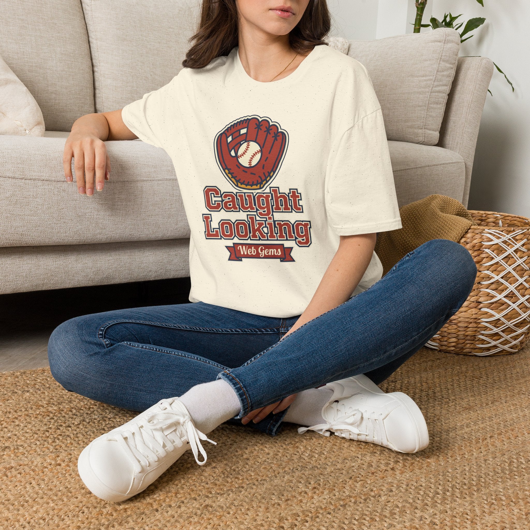 Baseball T-Shirt | Vintage Caught Looking Glove Graphic Tee