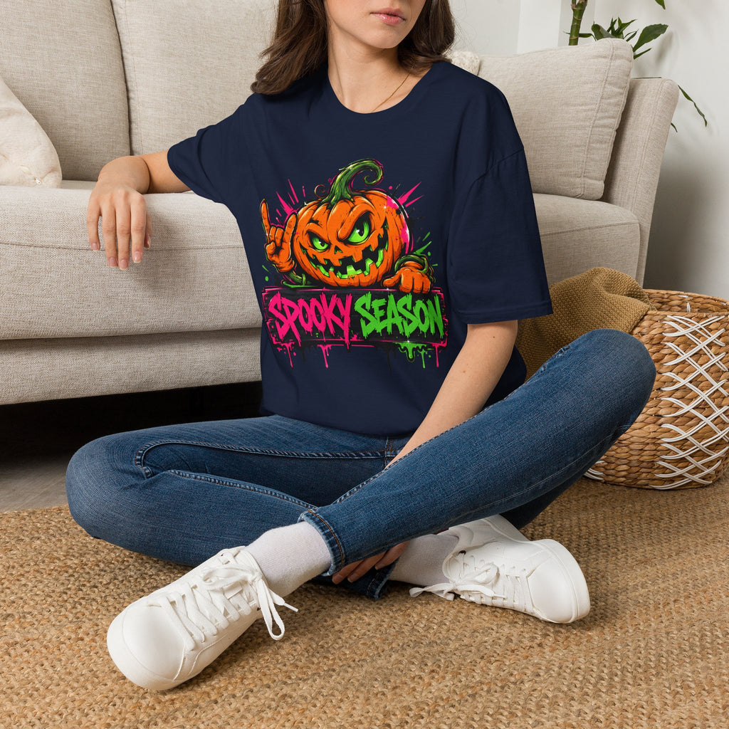 Spooky Season Pumpkin Jack-O-Lantern T-Shirt | Halloween Graphic Tee | Fall Vibes Shirt | Trick or Treat Tee | Pumpkin Lover Gift