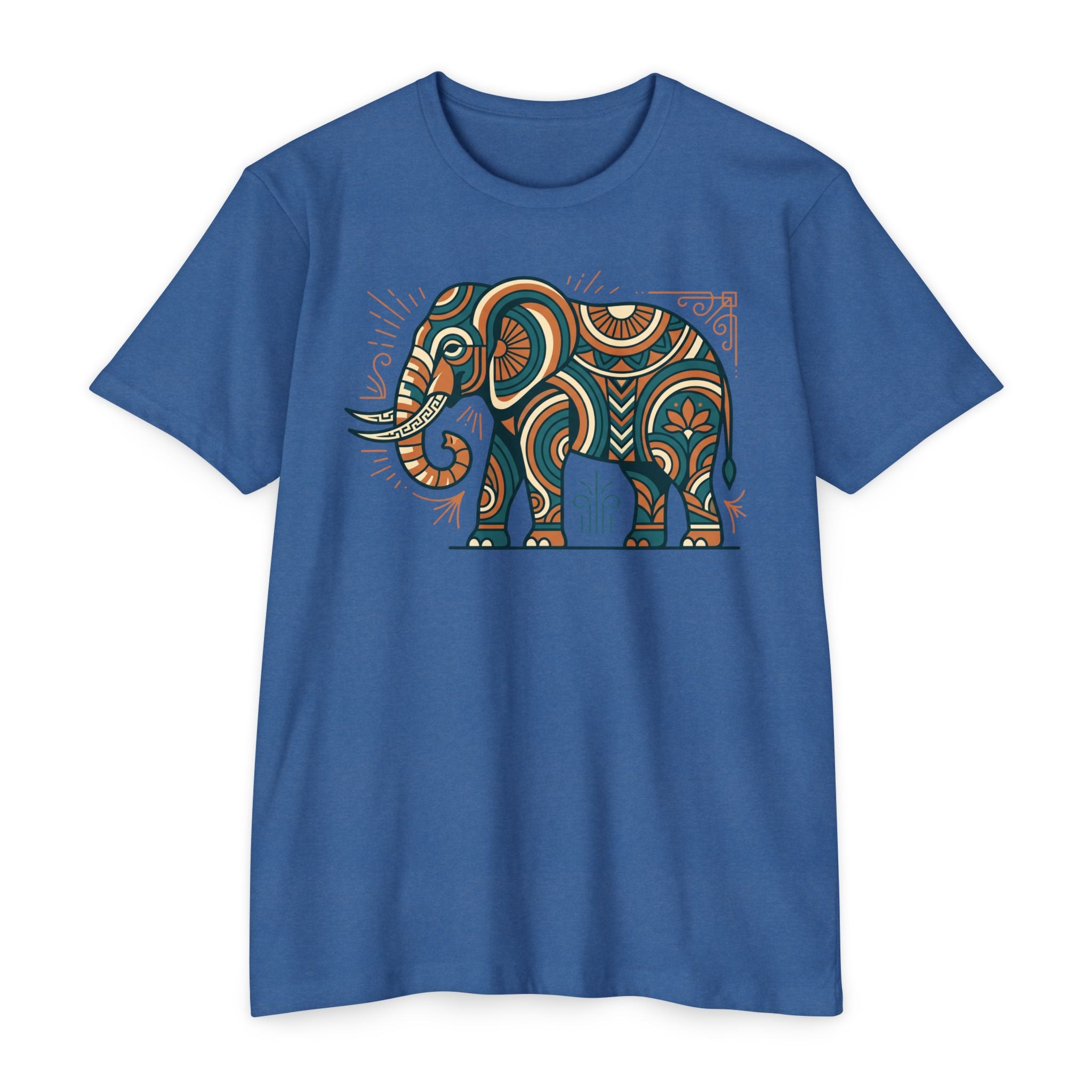 Elephant T-Shirt Boho Tribal Paisley Pattern Graphic Tee Elephant Lover Gift Nature Art Tee