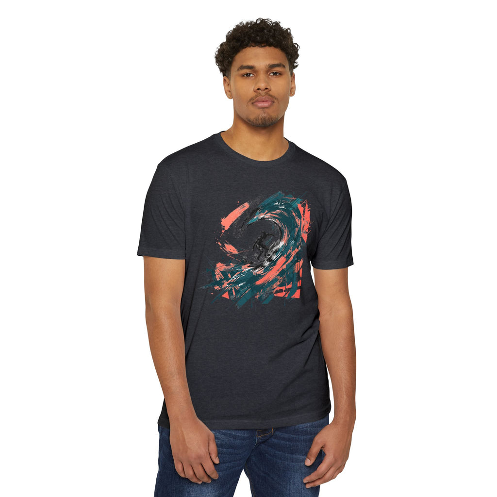 Surfer T-Shirt Wave Paintbrush Art Abstract Ocean Surf Graphic Tee Surfer Gift Beach Lover Unisex