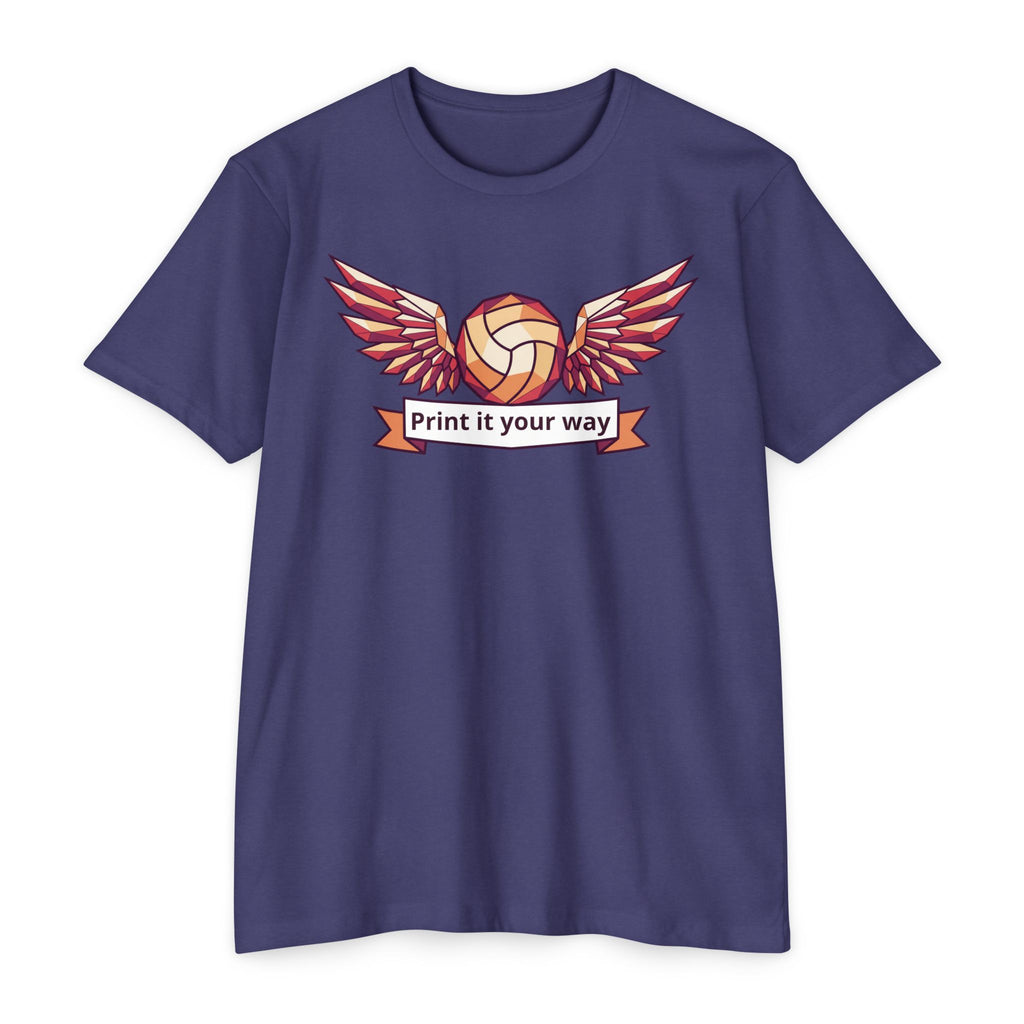 Custom Volleyball T-Shirt Personalized Winged Volleyball Banner Tee Add Your Name or Team Gift Unisex