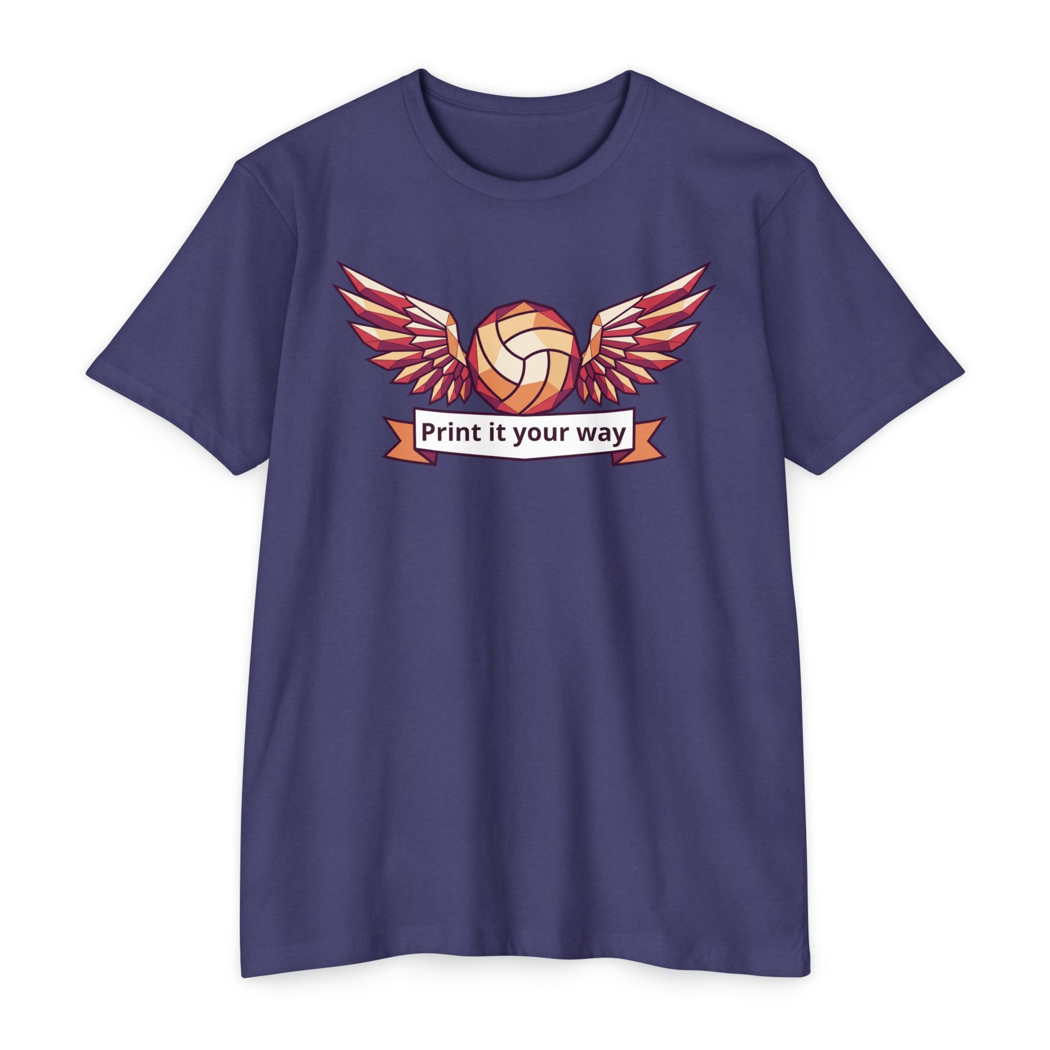 Custom Volleyball T-Shirt Personalized Winged Volleyball Banner Tee Add Your Name or Team Gift Unisex