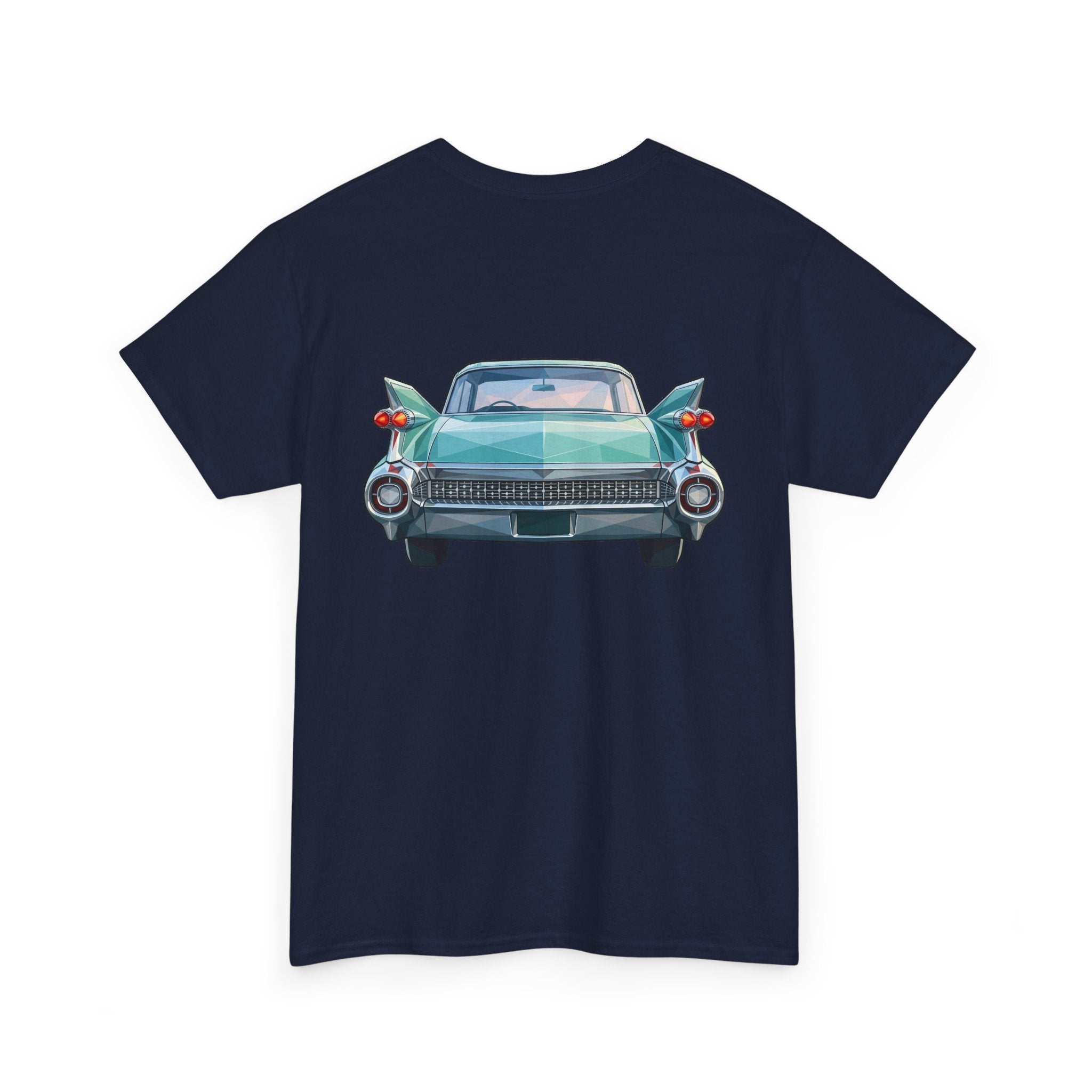 Classic Luxury Cruiser Car Tee | Big Fins Front & Rear Car Illustration