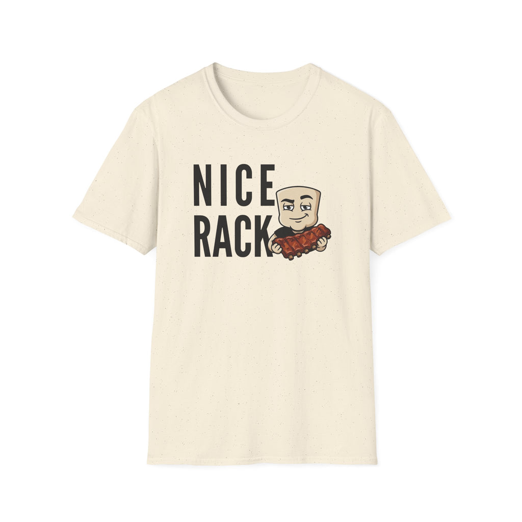 Nice Rack T-Shirt | Funny BBQ Ribs Grilling Tee | Cookout Humor Food Pun Gift