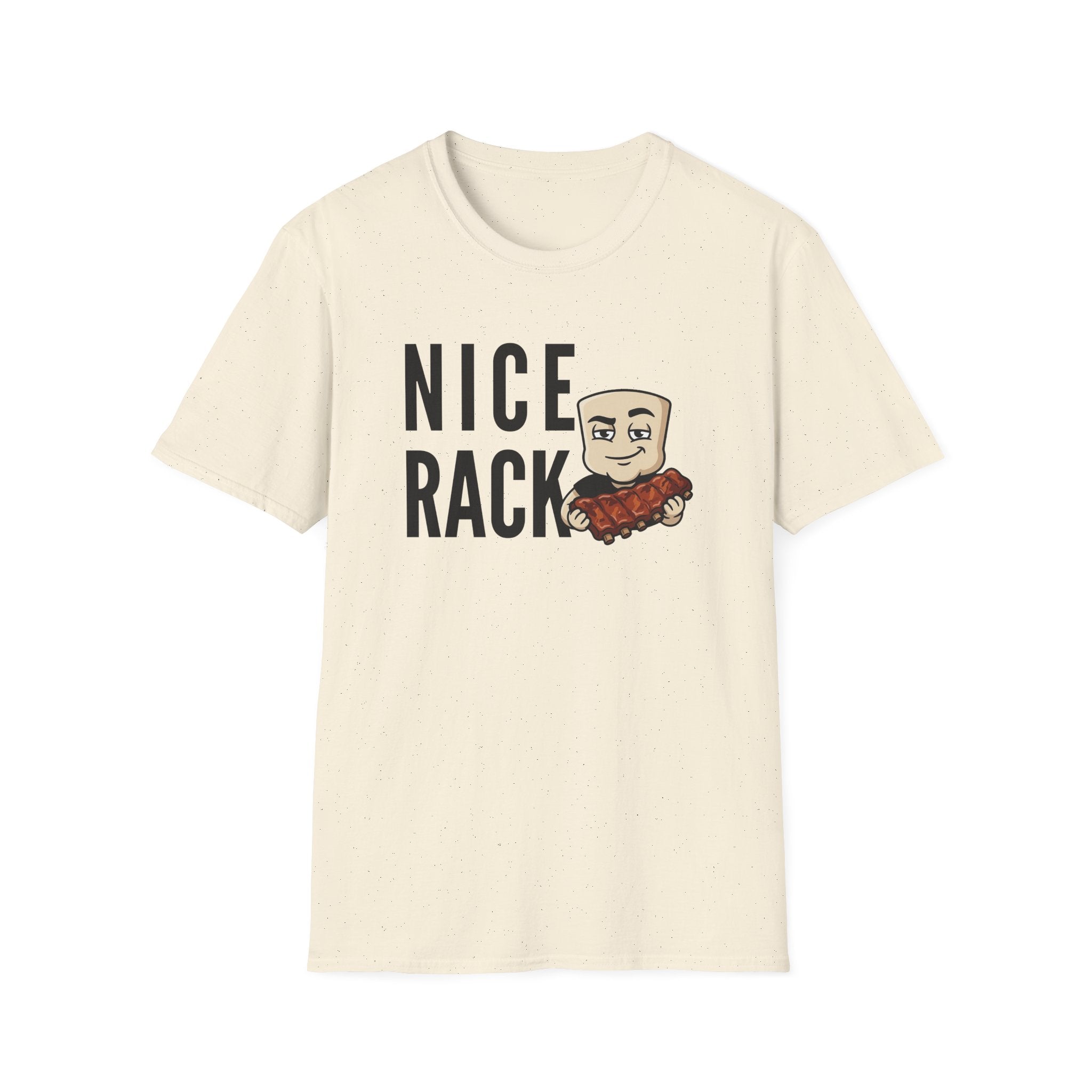 Nice Rack T-Shirt | Funny BBQ Ribs Grilling Tee | Cookout Humor Food Pun Gift