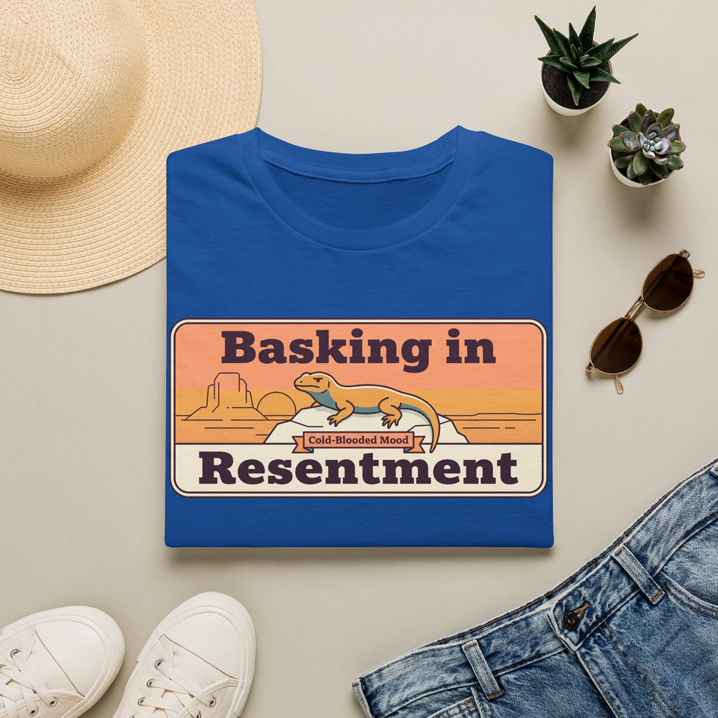Basking in Resentment Lizard T-Shirt | Retro Desert Graphic
