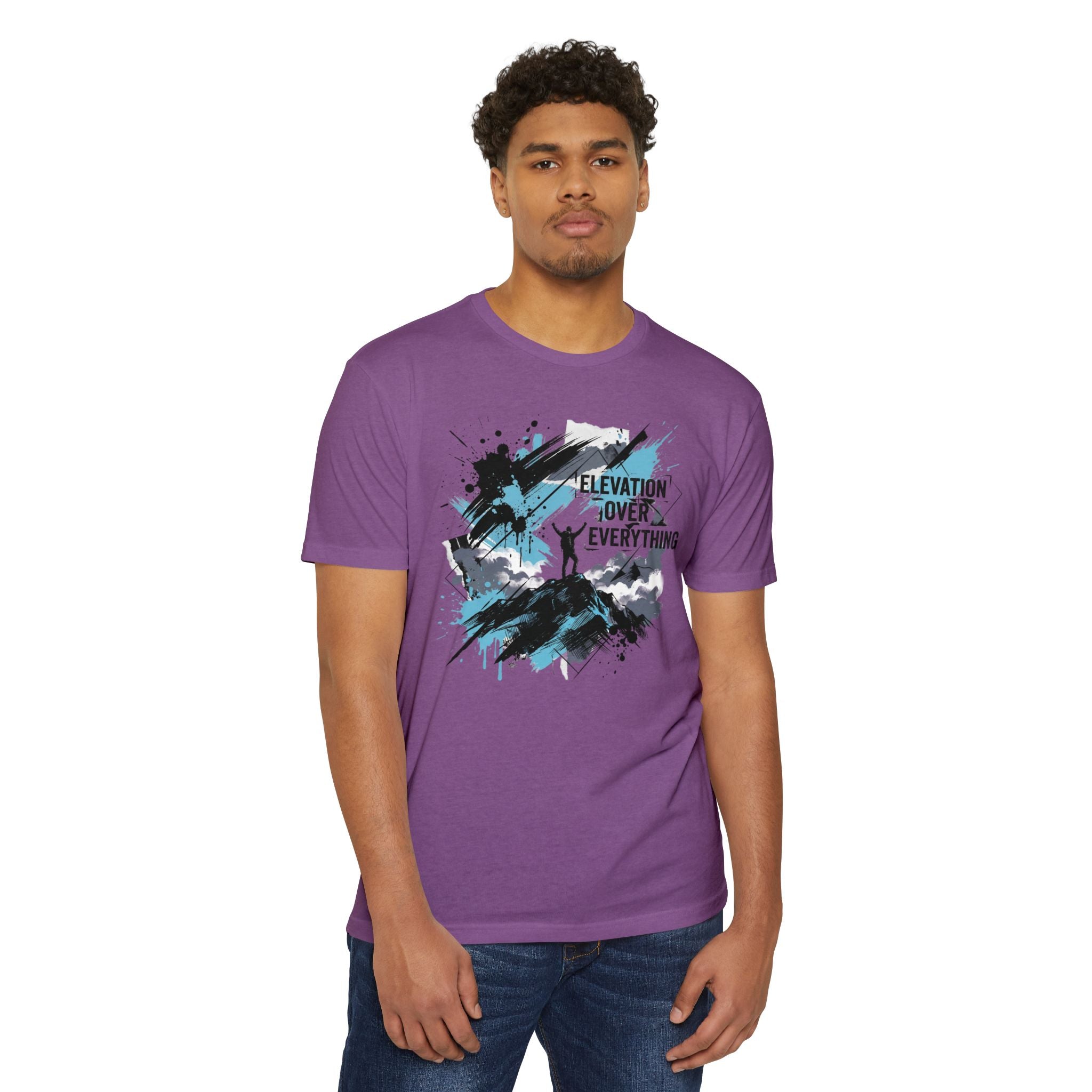 Mountain T-Shirt Elevation Over Everything Silhouette Graphic Tee Hiking Gift Outdoor Adventure Unisex