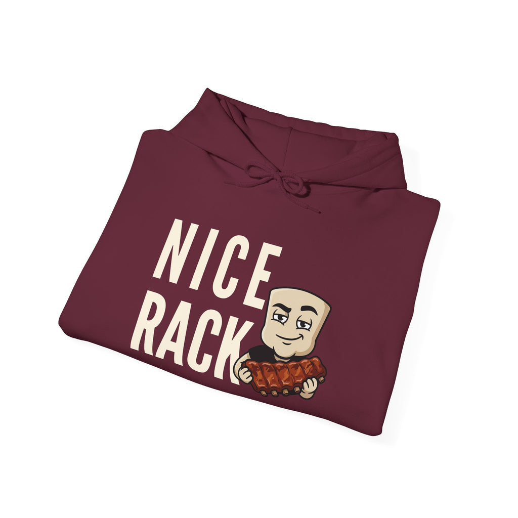 Nice Rack Hoodie | Funny BBQ Rib Graphic Adult Humor Naughty Novelty Sweatshirt Gift