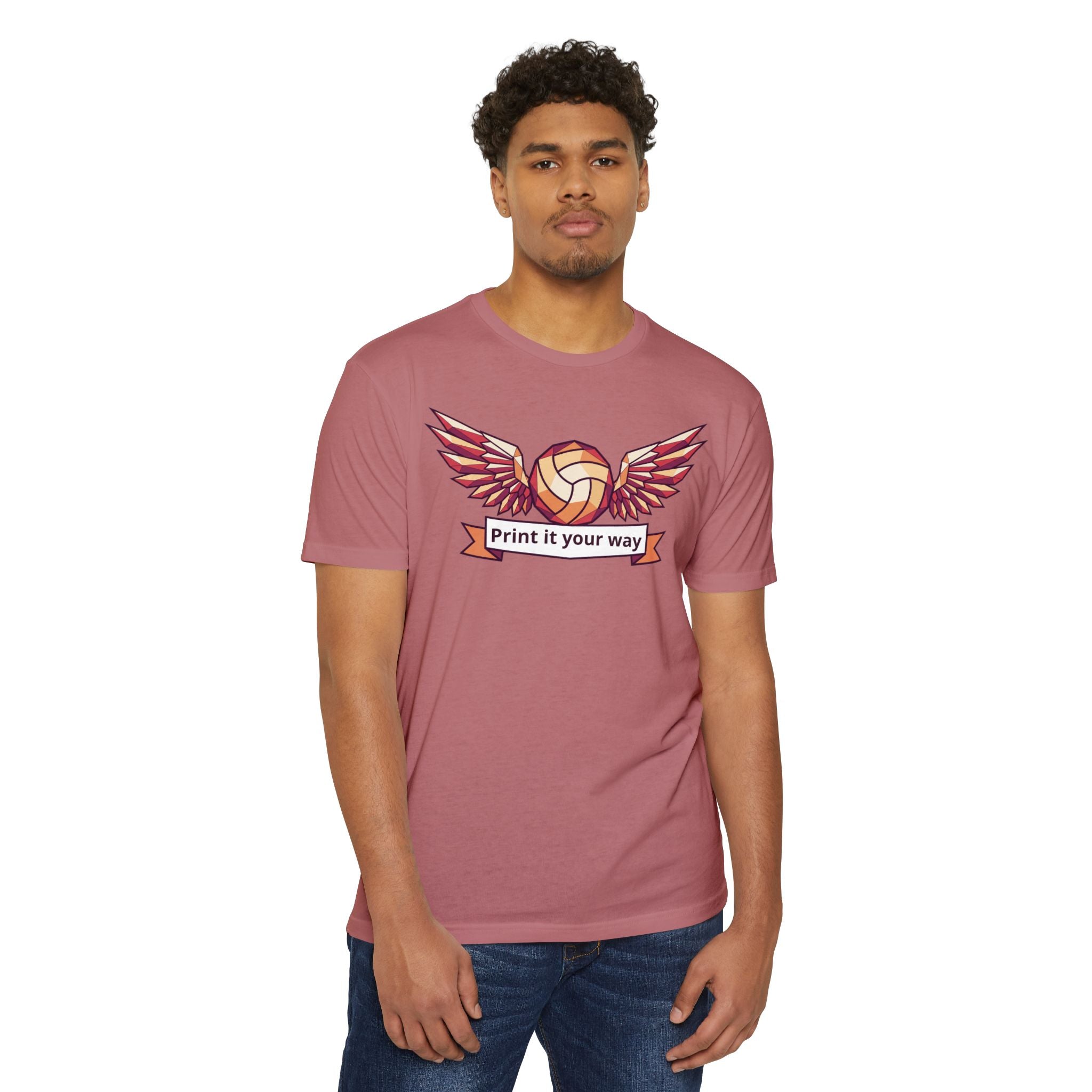 Custom Volleyball T-Shirt Personalized Winged Volleyball Banner Tee Add Your Name or Team Gift Unisex