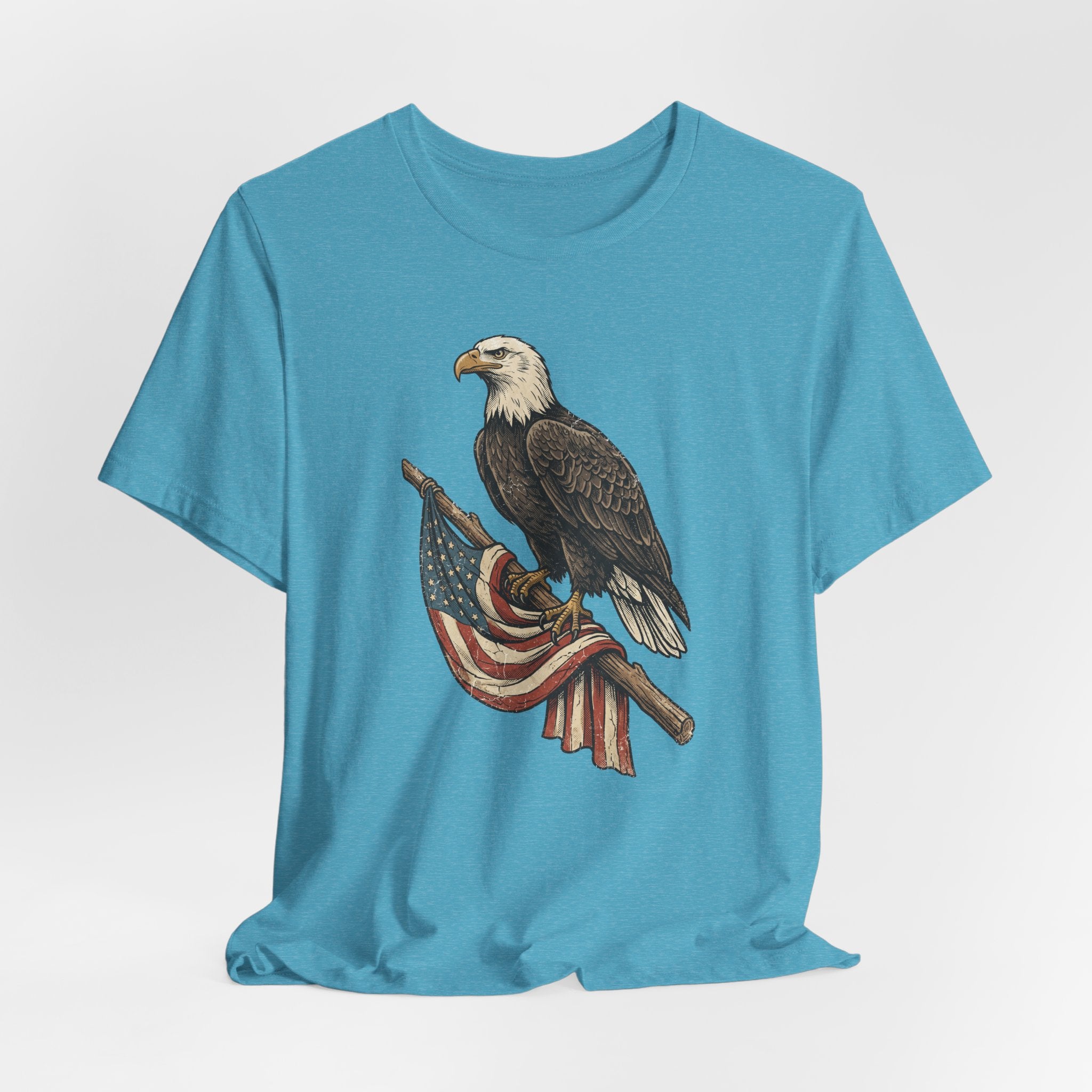 Bald Eagle American Flag T-Shirt | Patriotic USA Stars Stripes Vintage Eagle Graphic Tee Gift