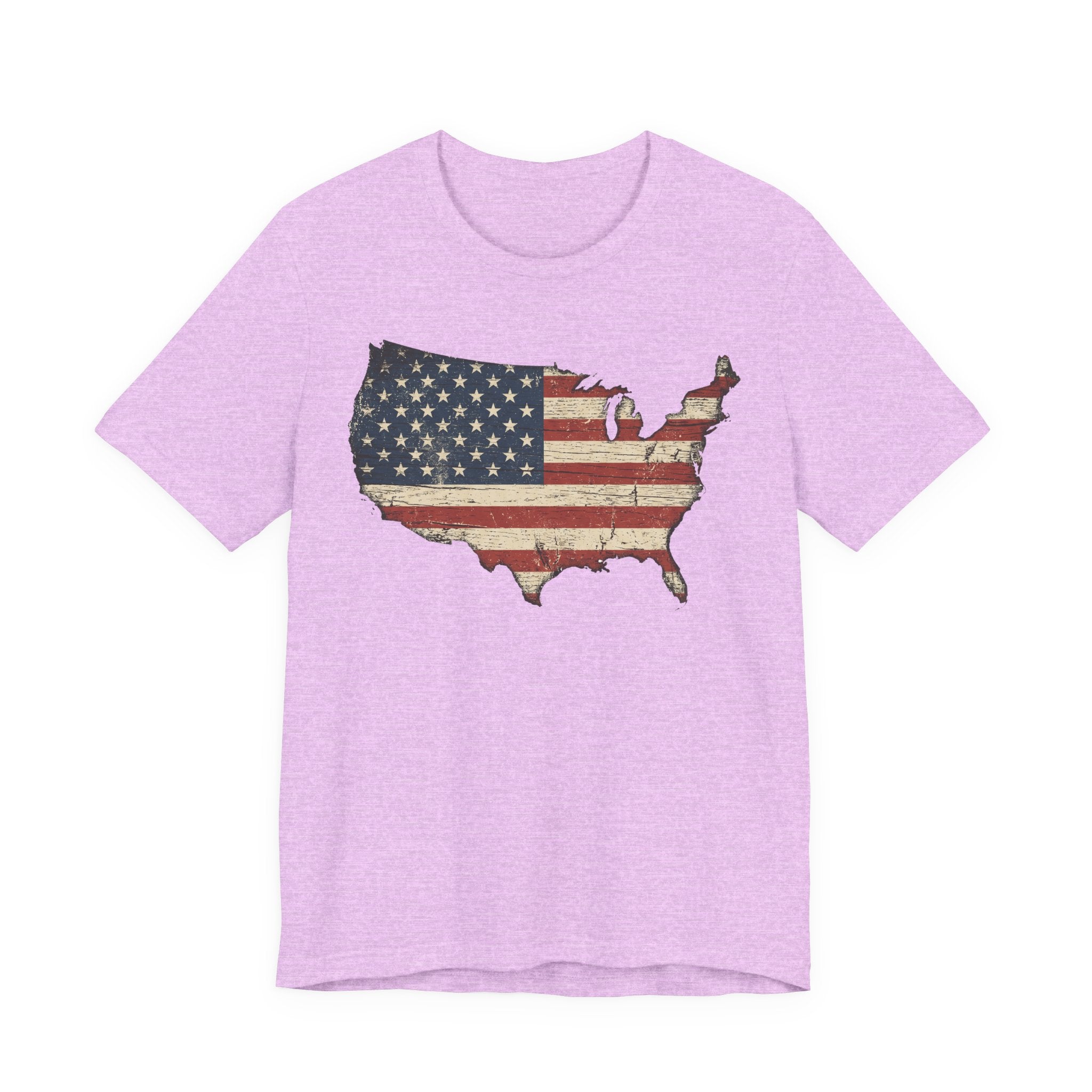 Distressed American Flag USA Map T-Shirt | Patriotic United States Tee