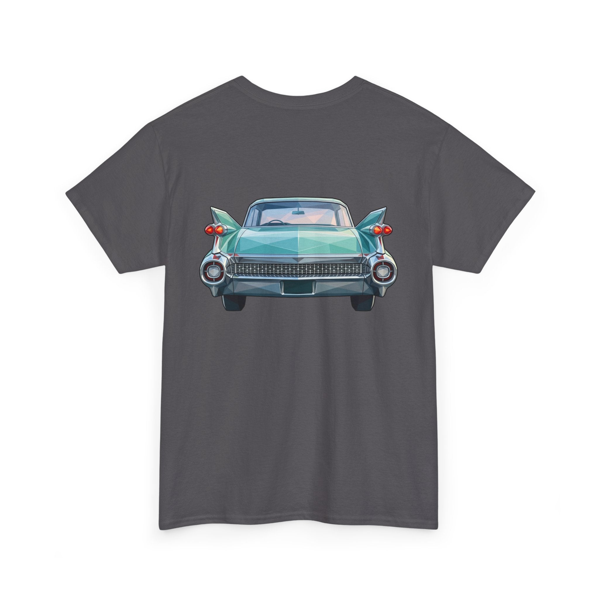 Classic Luxury Cruiser Car Tee | Big Fins Front & Rear Car Illustration