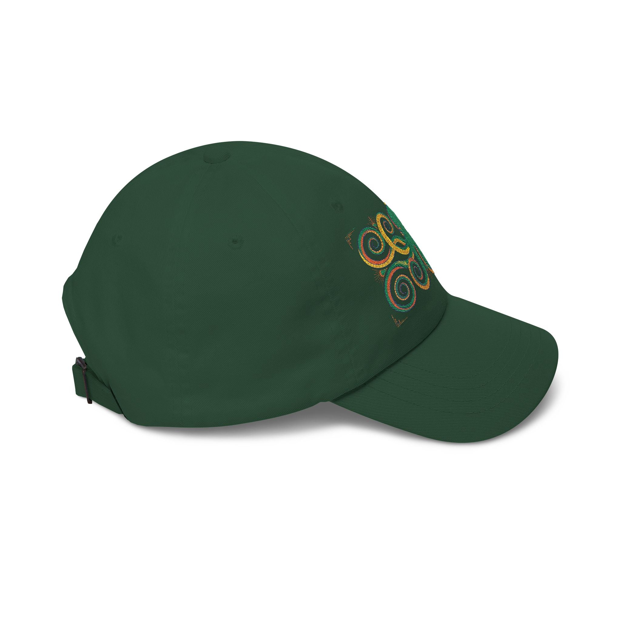 Octopus Swirl Dad Cap — Nautical Green & Gold Embroidered Baseball Hat