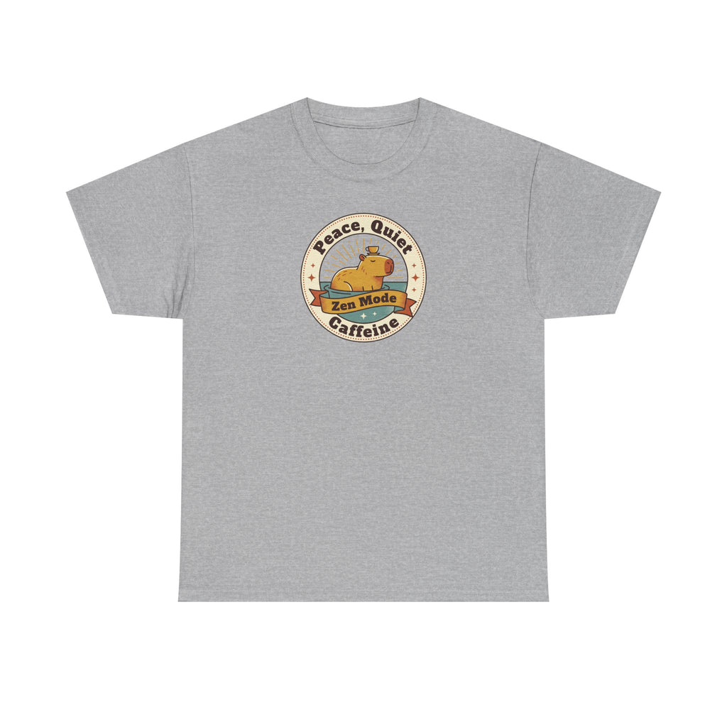 Peace Quiet Caffeine T-Shirt | Funny Zen Mode Capybara Graphic Tee