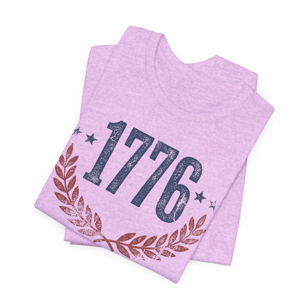 1776 Laurel Wreath T-Shirt | Patriotic American Revolution History Independence Day Graphic Tee