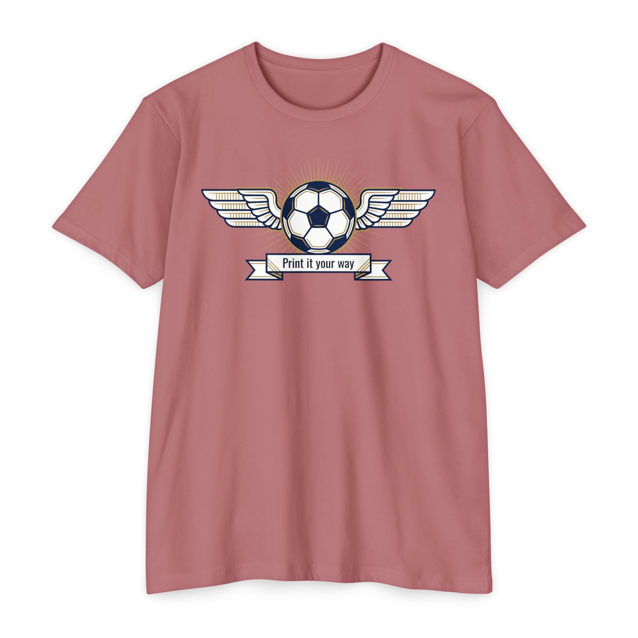 Custom Vintage Soccer T-Shirt Personalized Winged Soccer Emblem Tee Add Your Name or Team Soccer Gift