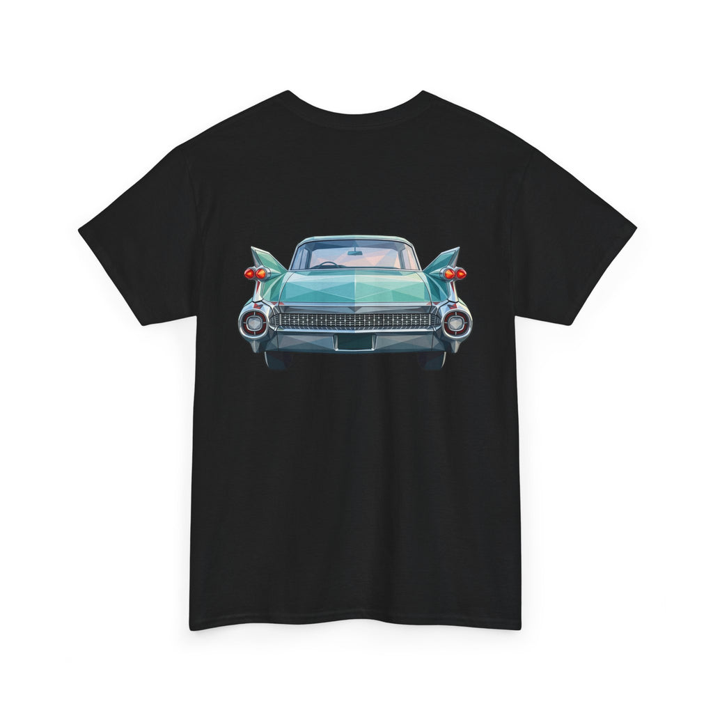 Classic Luxury Cruiser Car Tee | Big Fins Front & Rear Car Illustration