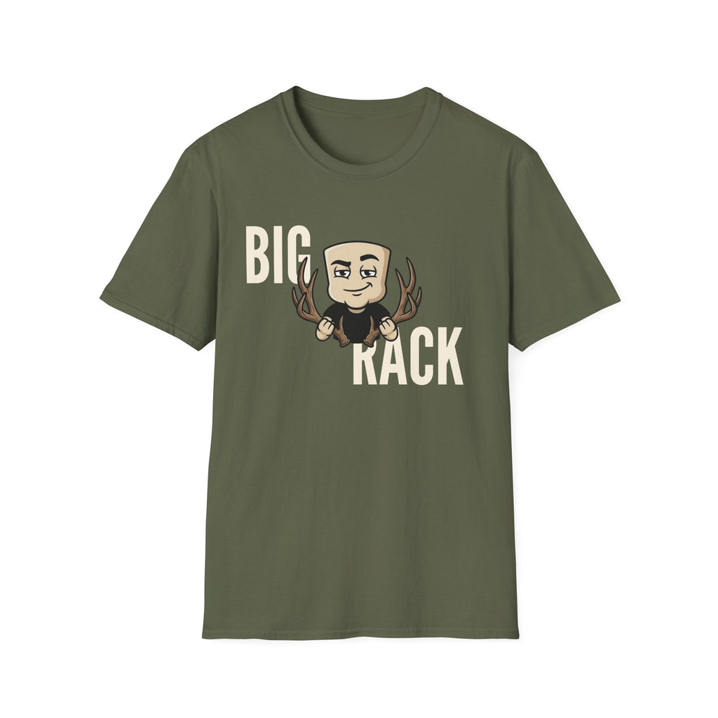 Big Rack T-Shirt, Funny Deer Hunting Tee, Buck Antler Hunter Gift Shirt, Sarcastic Outdoorsman Humor Tee for Men & Women