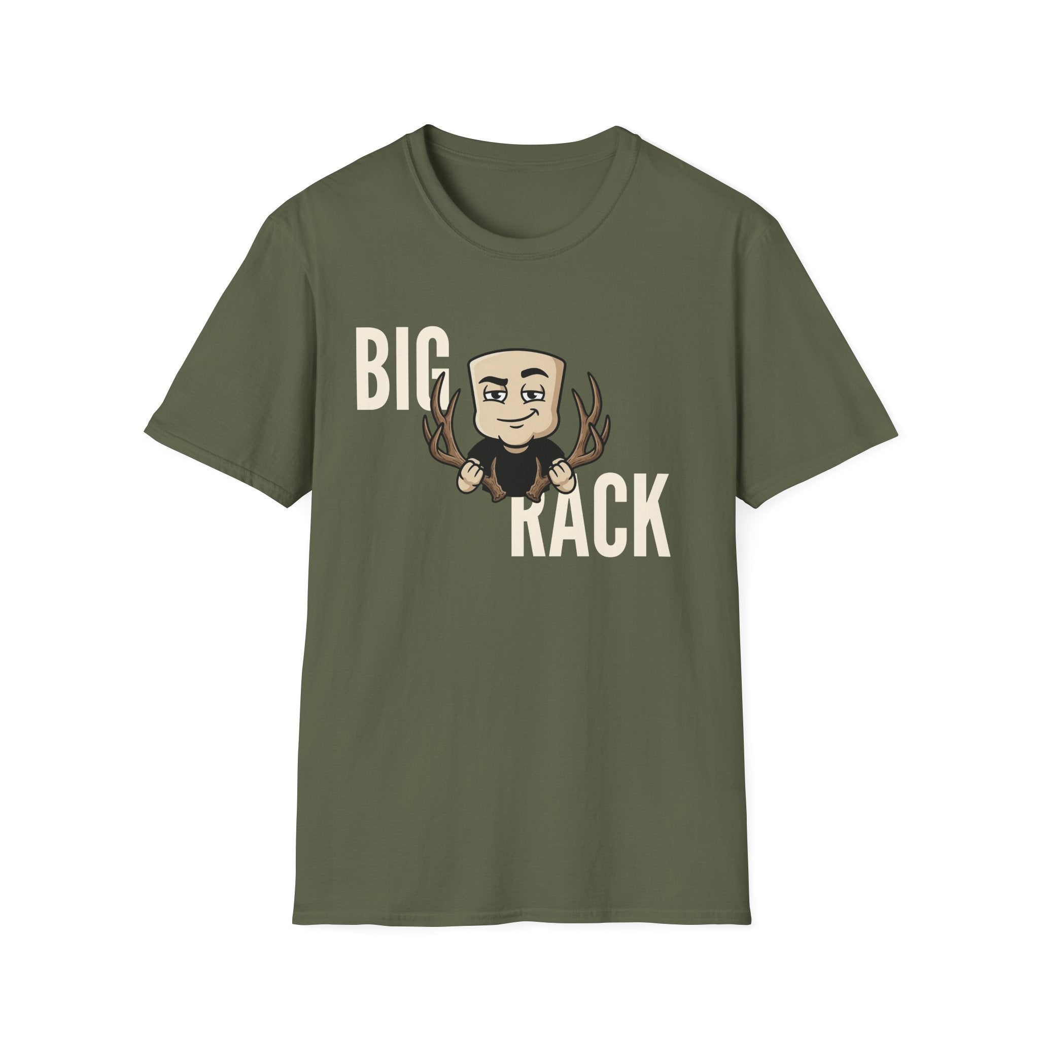 Big Rack T-Shirt, Funny Deer Hunting Tee, Buck Antler Hunter Gift Shirt, Sarcastic Outdoorsman Humor Tee for Men & Women
