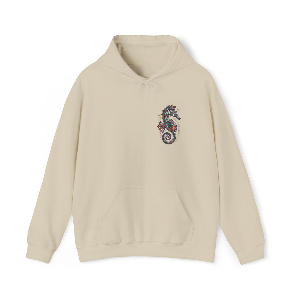 Floral Seahorse Hoodie | Botanical Ocean Art Sweatshirt, Unisex Sea Life Gift, Nautical Nature Pullover