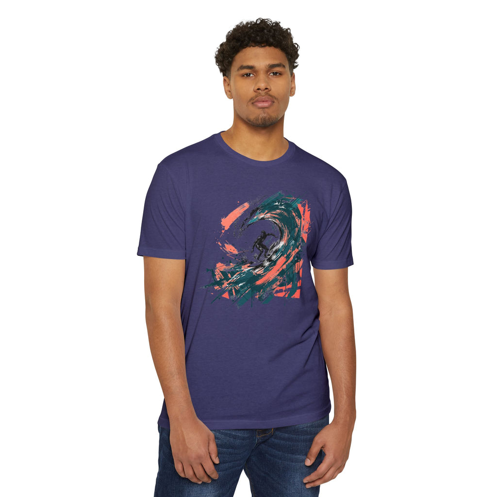 Surfer T-Shirt Wave Paintbrush Art Abstract Ocean Surf Graphic Tee Surfer Gift Beach Lover Unisex