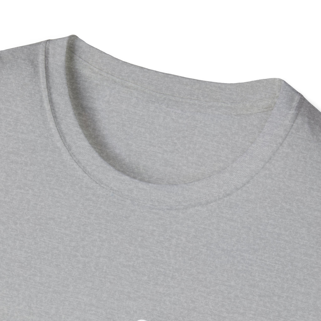 Sport grey crew-neck T-shirt neckline close-up