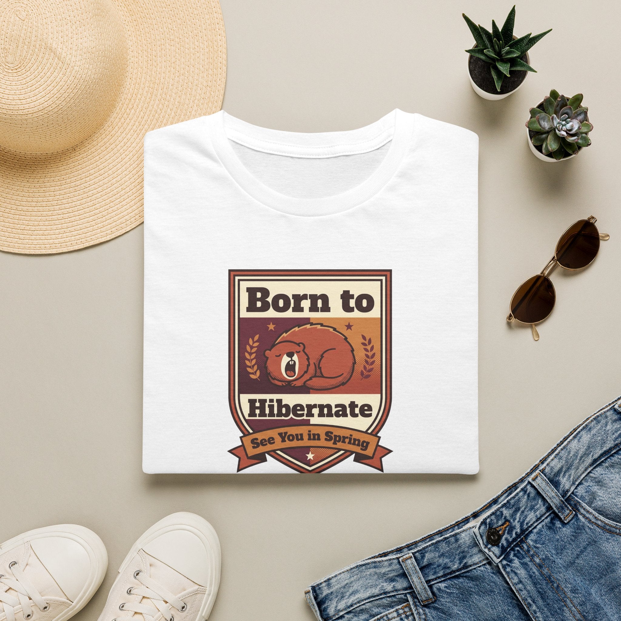 Born to Hibernate Bear graphic tee | T-Shirt, Cozy Winter Design