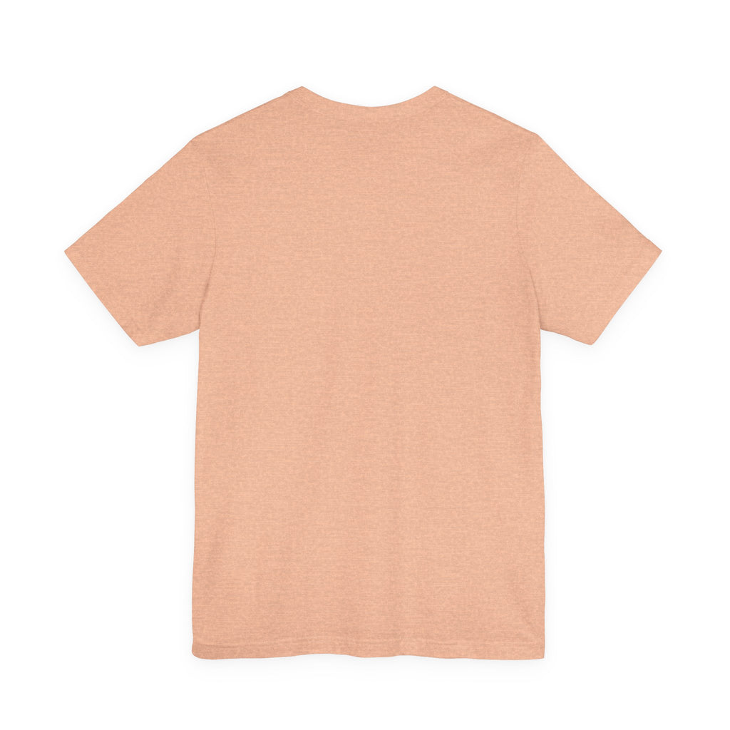 Amethyst crystal skull T-shirt in heather peach, unprinted back