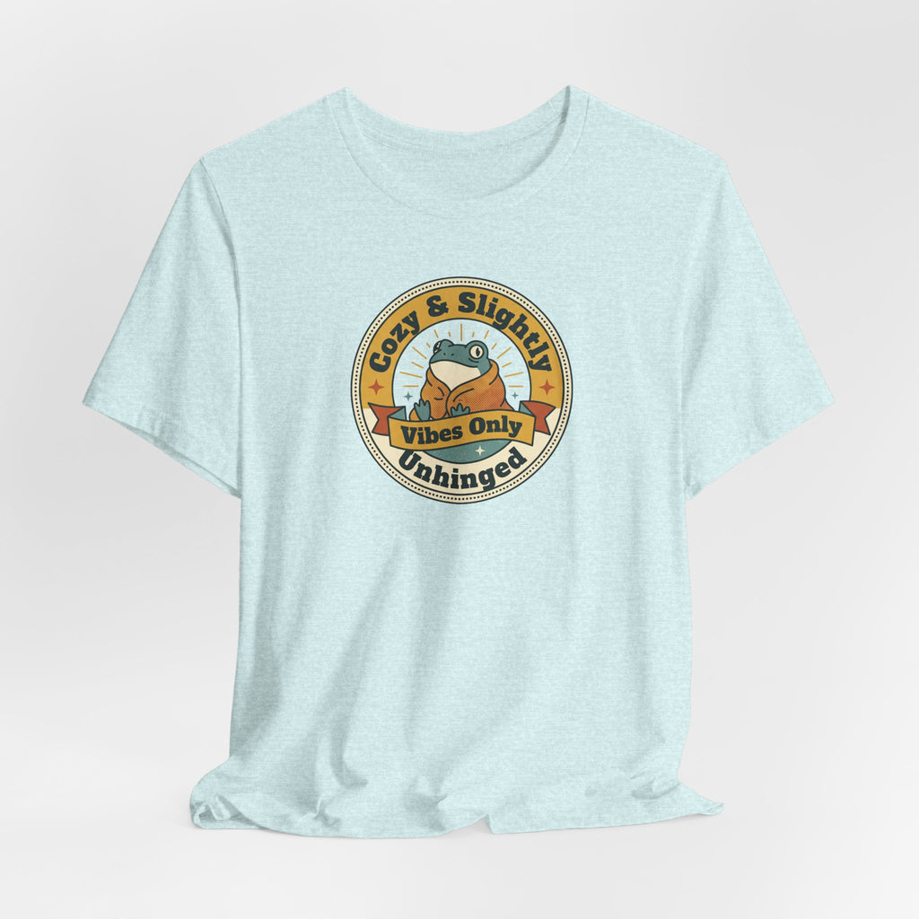 Cozy & Slightly Unhinged Vibes Only T-Shirt | Retro Sloth Graphic Tee