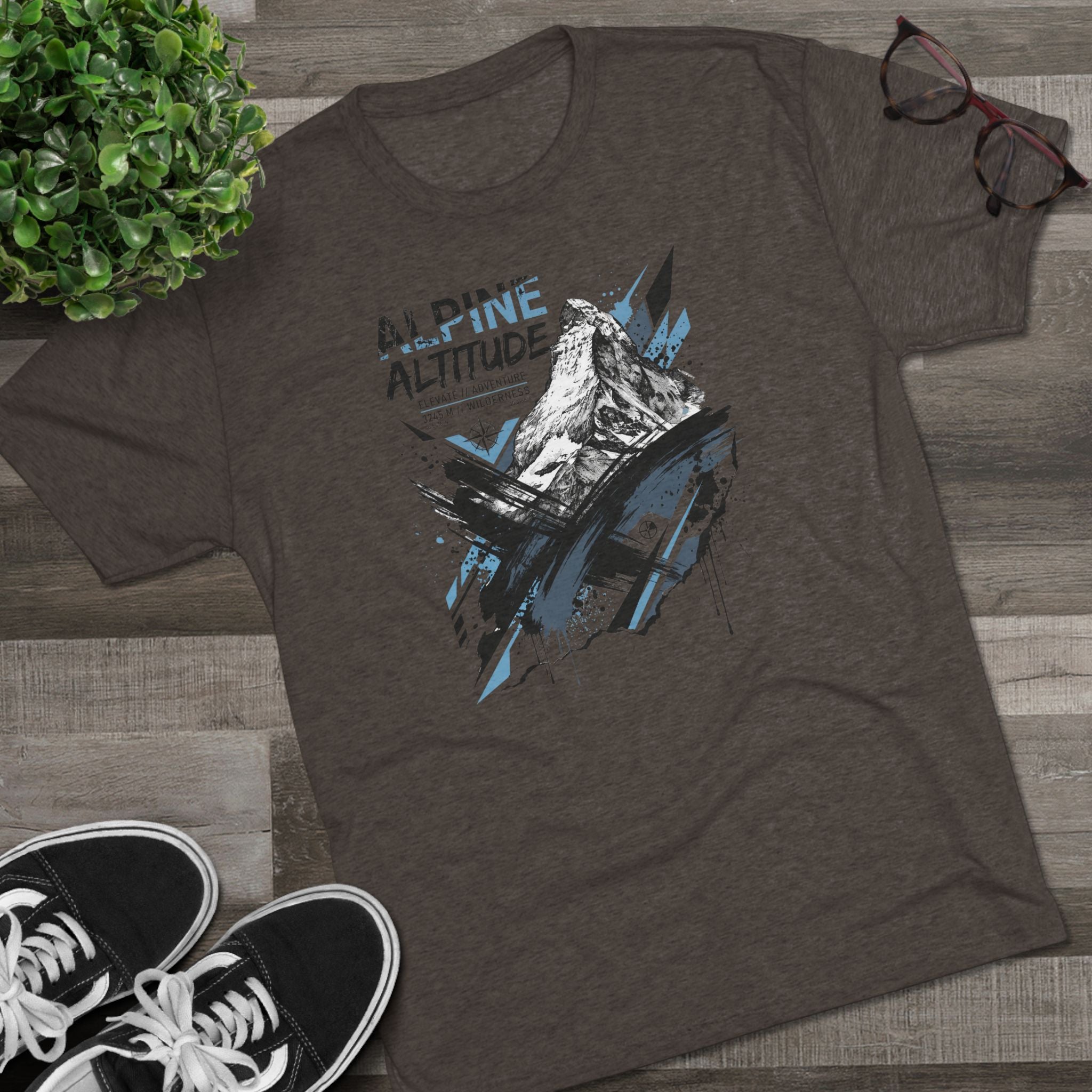 Alpine Altitude T-Shirt Mountain Peak Illustration Graphic Tee Hiking Gift Outdoor Nature Adventure Unisex