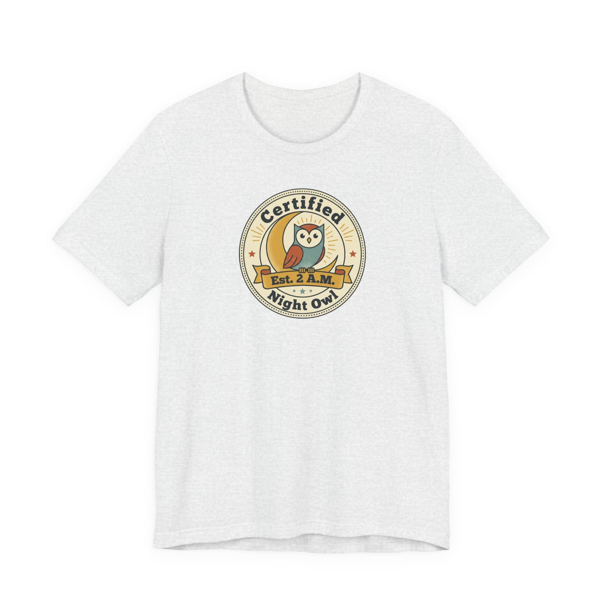 Certified Night Owl owl badge T-Shirt | 2 AM est. graphic tee