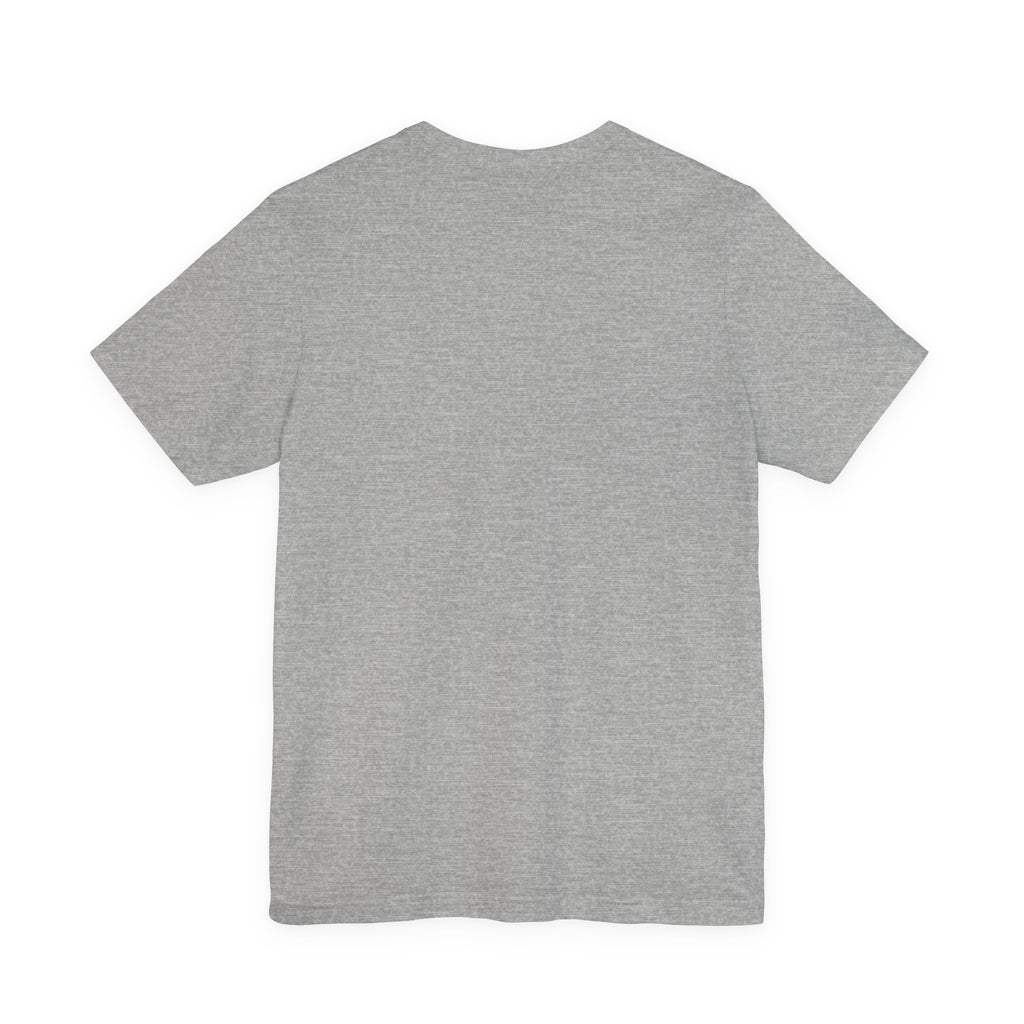 Crystal Skull T-Shirt on heather gray, plain back view (no print)