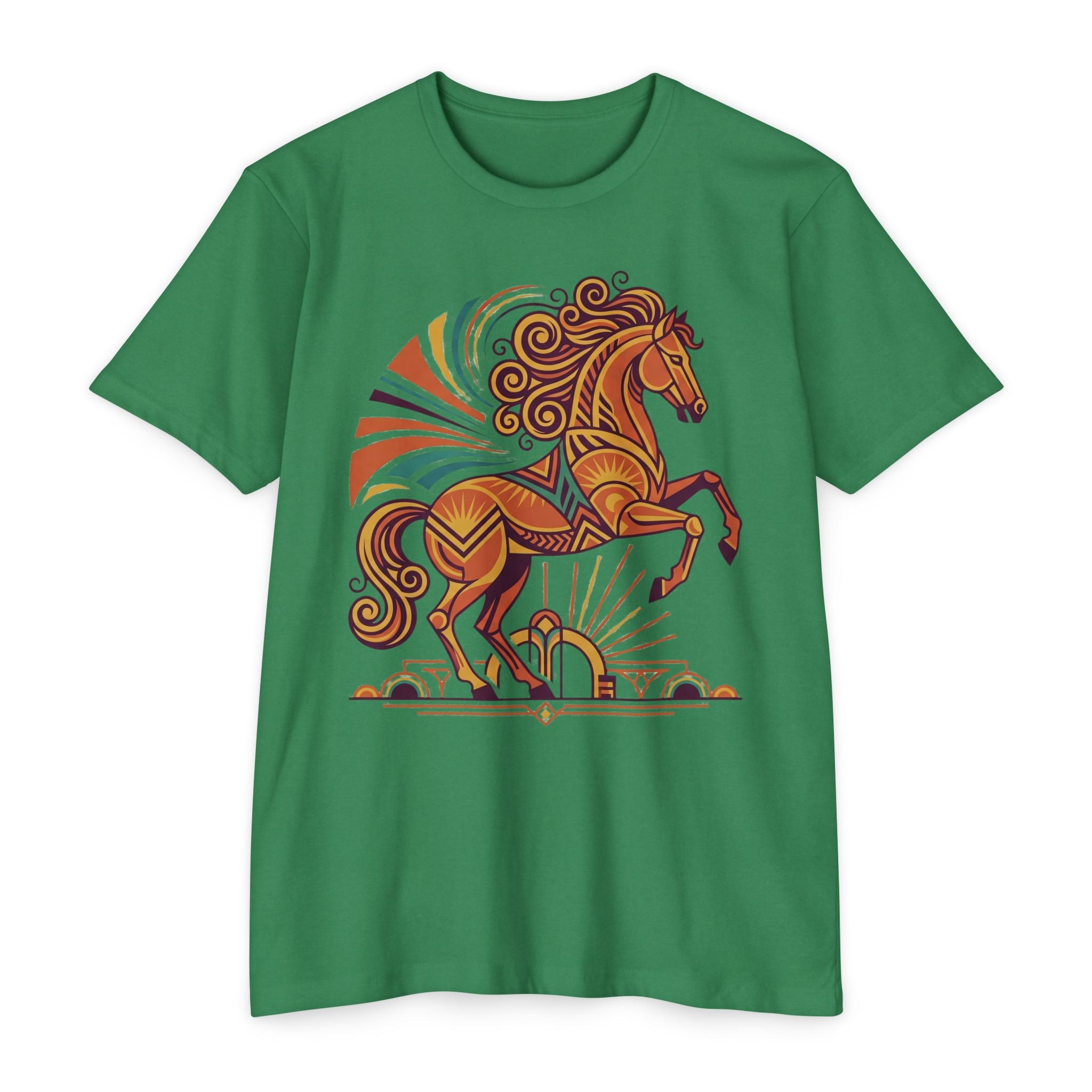 Horse T-Shirt Boho Prancing Horse Sunburst Illustration Graphic Tee Nature Lover Gift Unisex